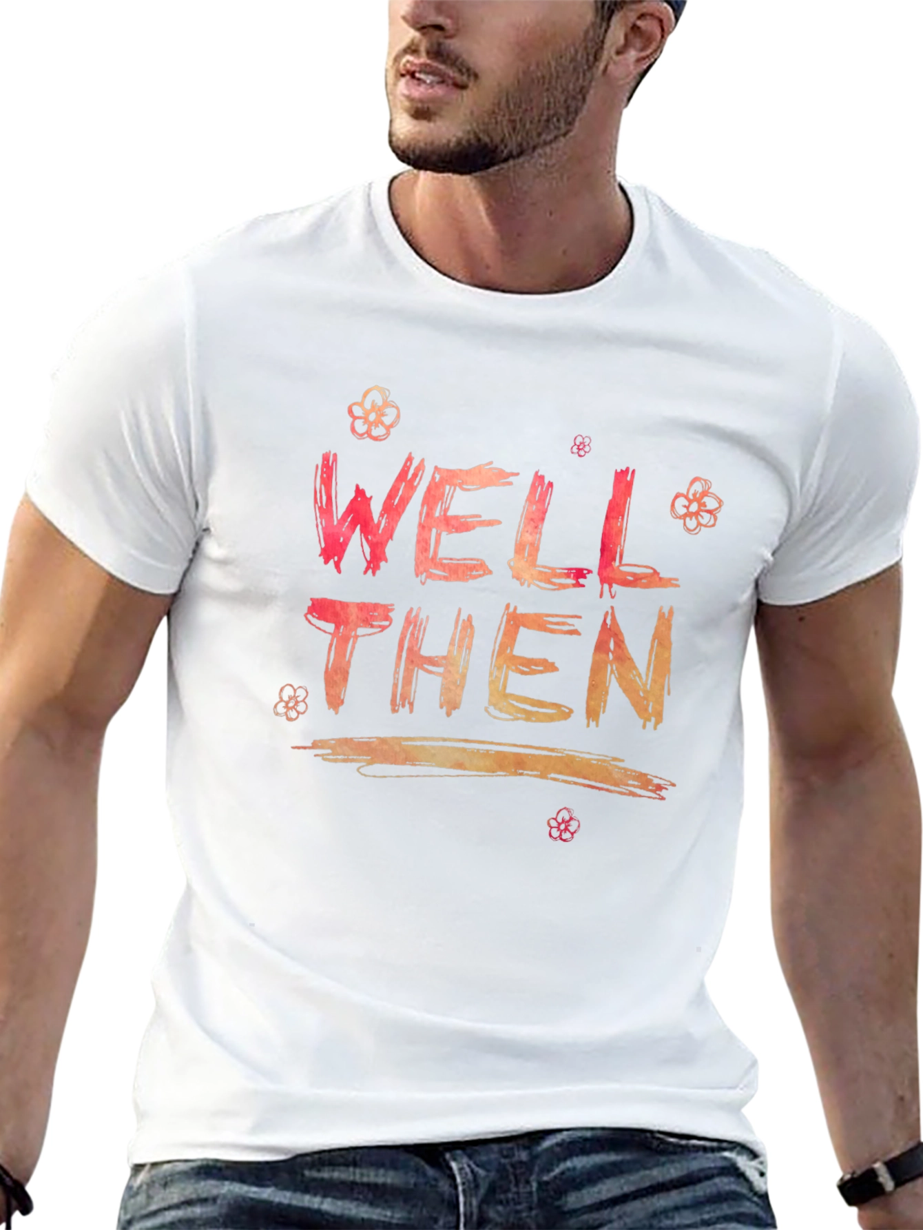 Well Then Graphic Print Black Tee