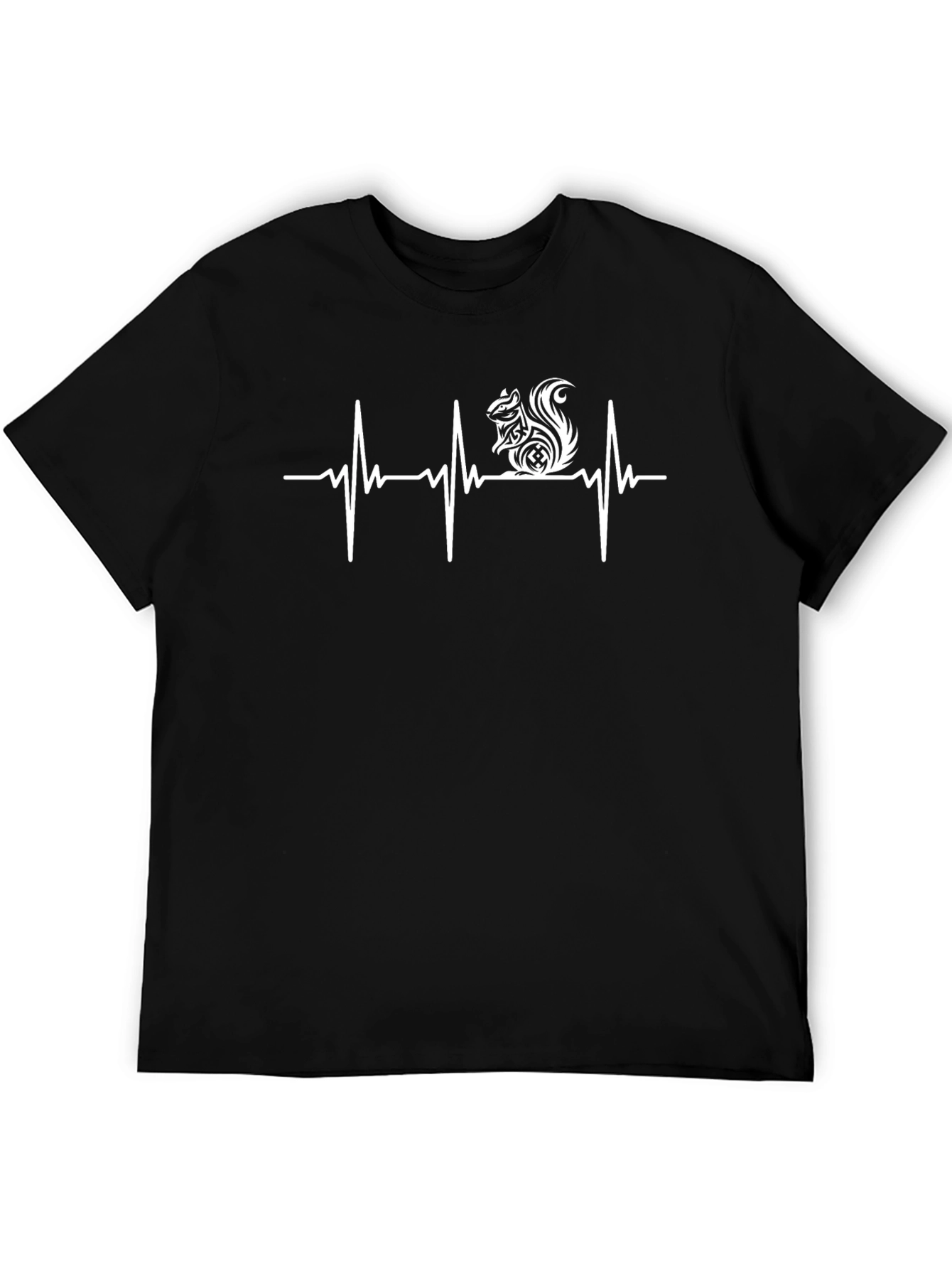 Squirrel Heartbeat T-Shirt - Black