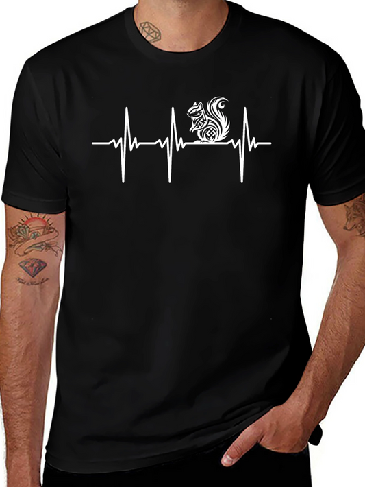 Squirrel Heartbeat T-Shirt - Black