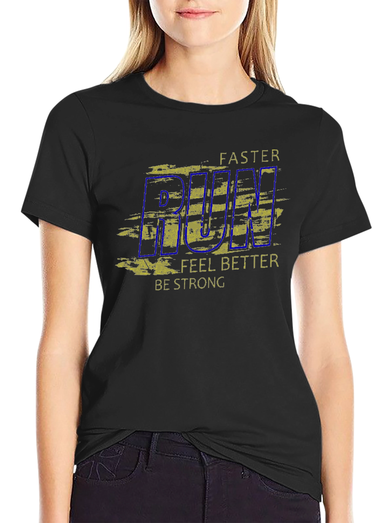 Mens Run Faster Graphic Tee - Black