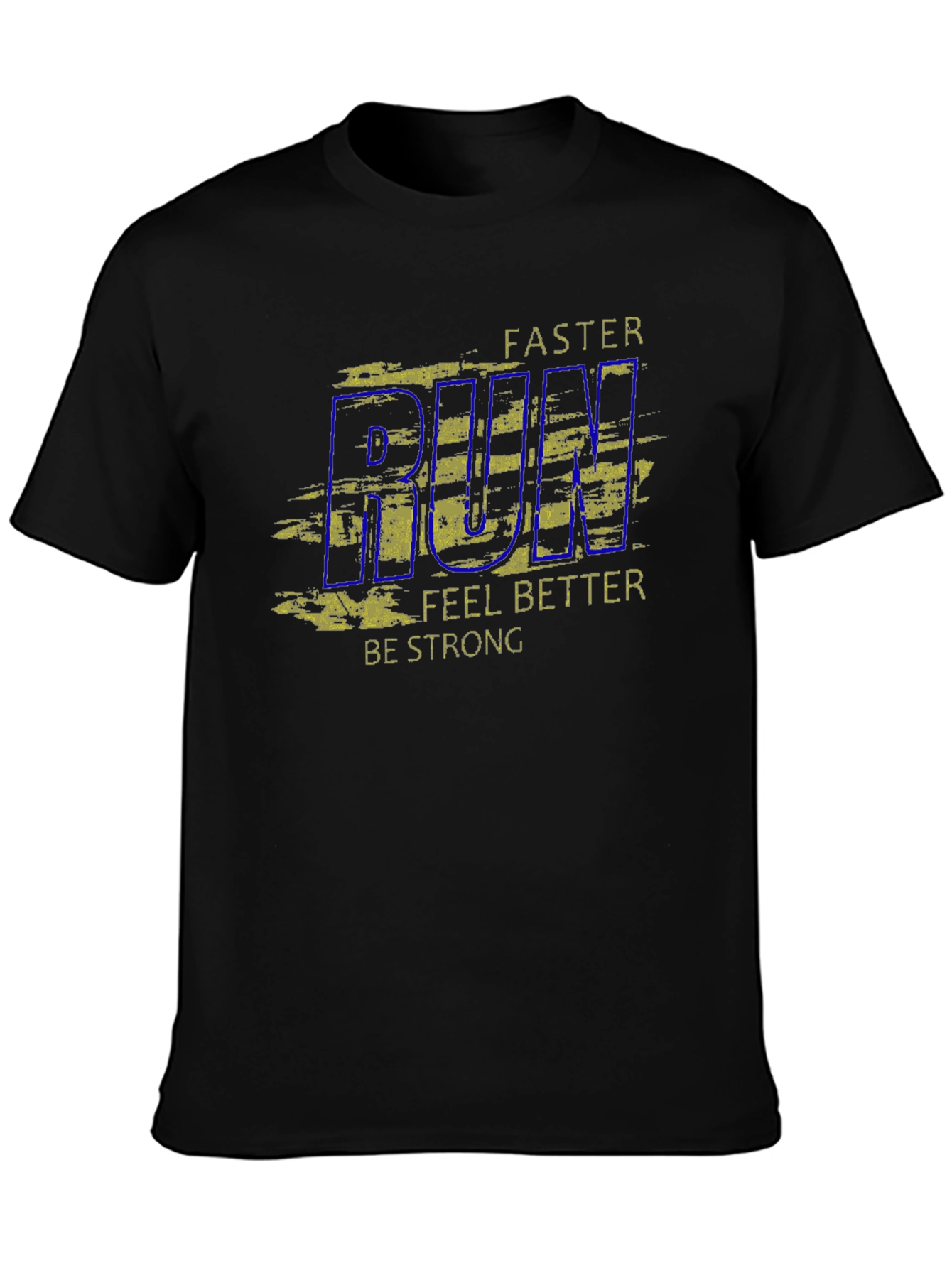 Mens Run Faster Graphic Tee - Black