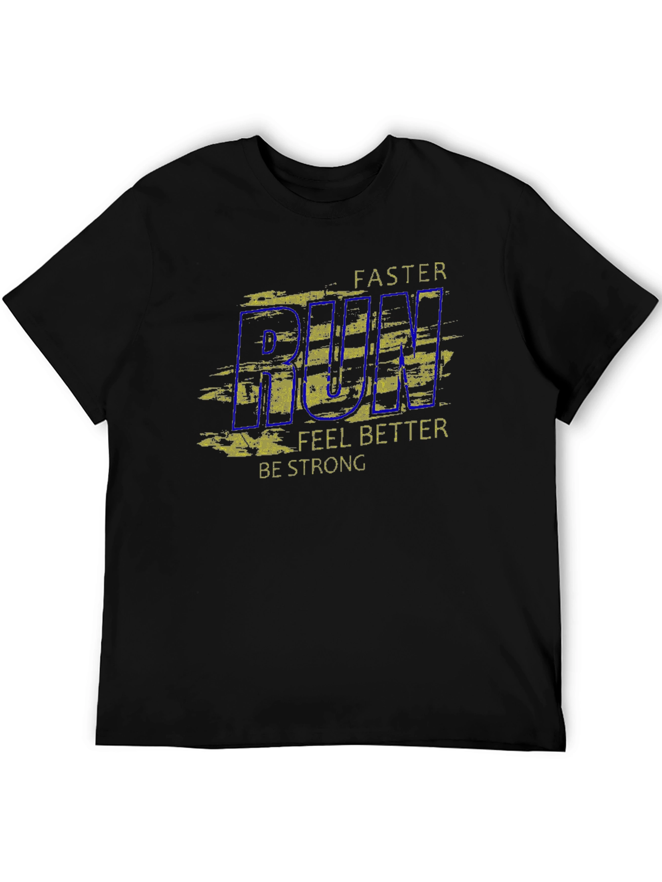 Mens Run Faster Graphic Tee - Black