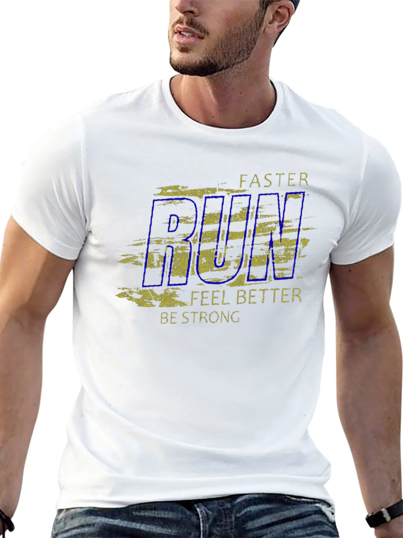 Mens Run Faster Graphic Tee - Black
