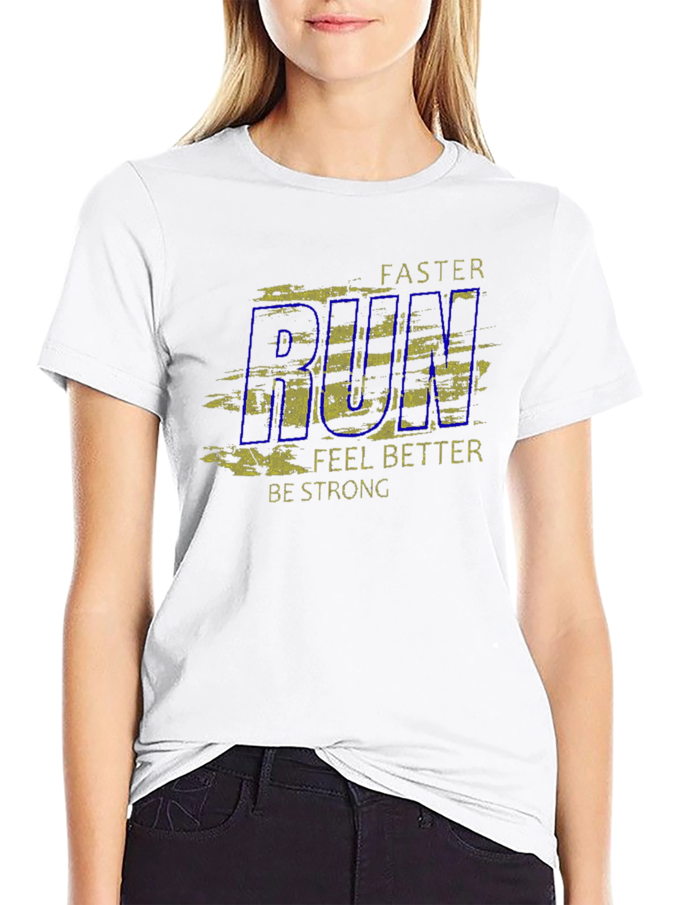 Mens Run Faster Graphic Tee - Black