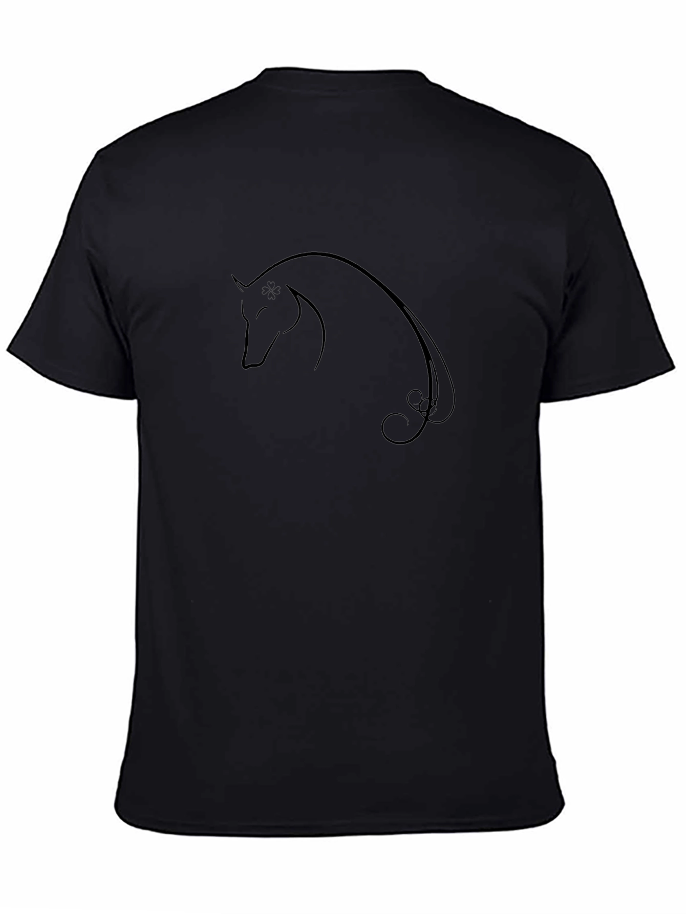 Elegant Horse Graphic T-Shirt - Black