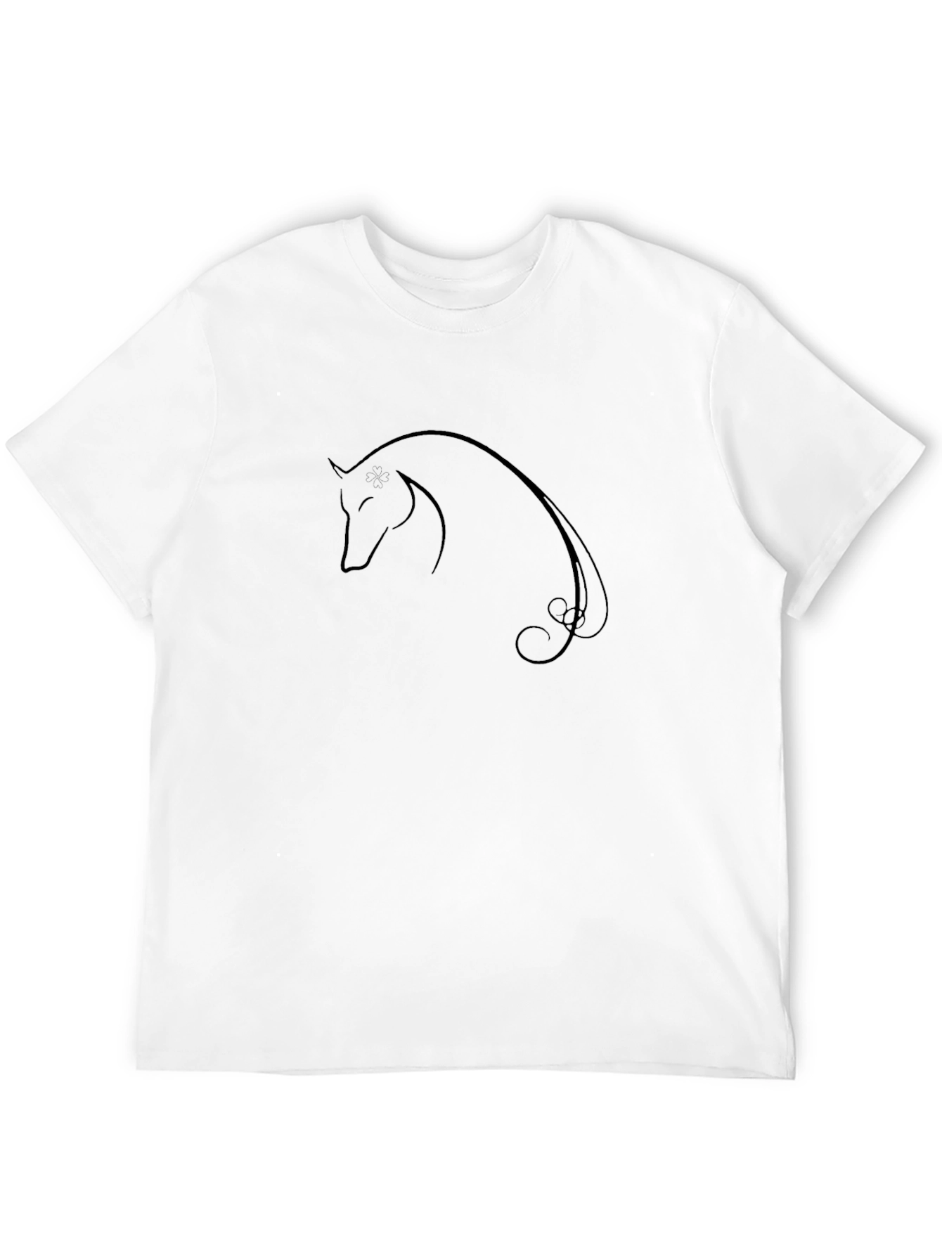 Elegant Horse Graphic T-Shirt - Black