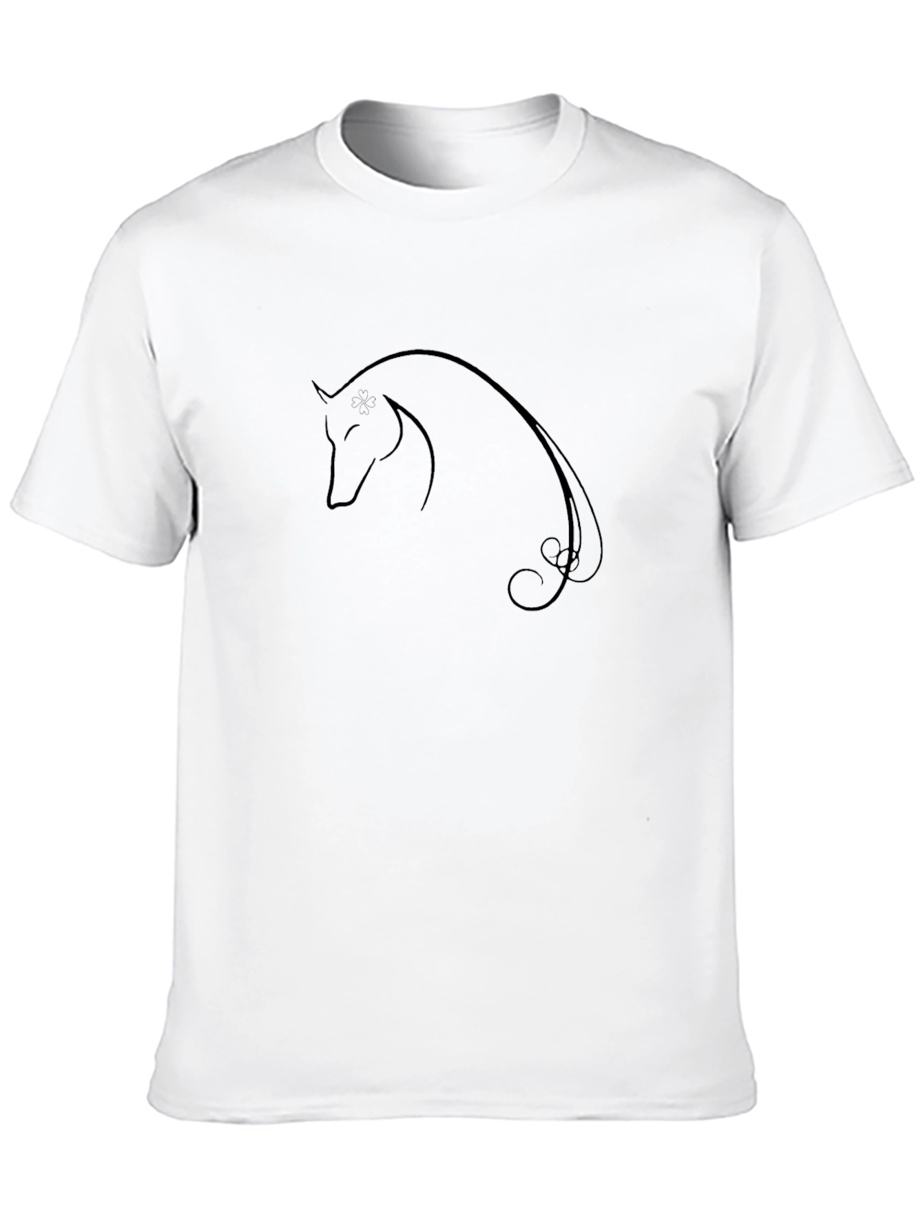 Elegant Horse Graphic T-Shirt - Black