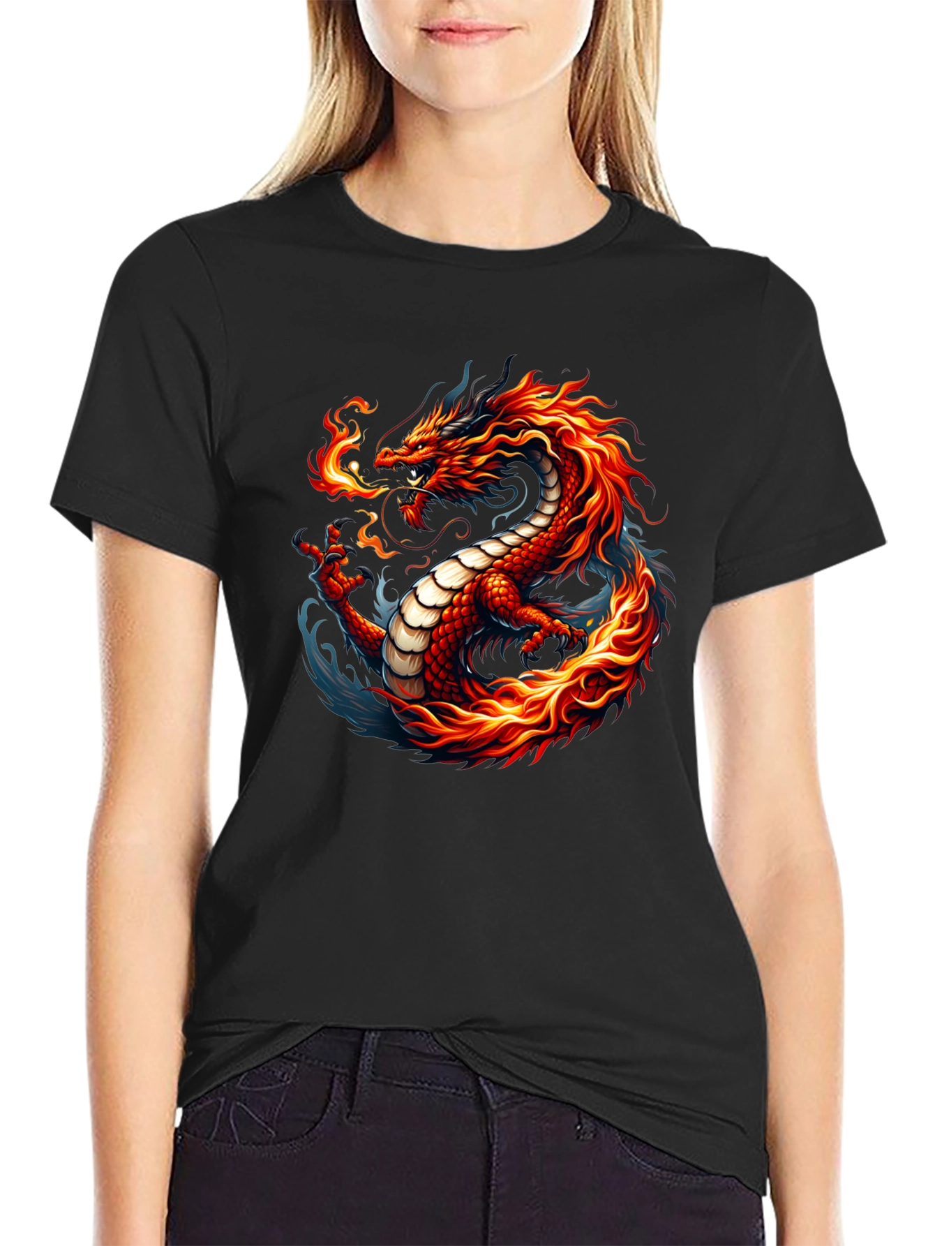 Fiery Dragon Graphic Tee - Bold & Unique