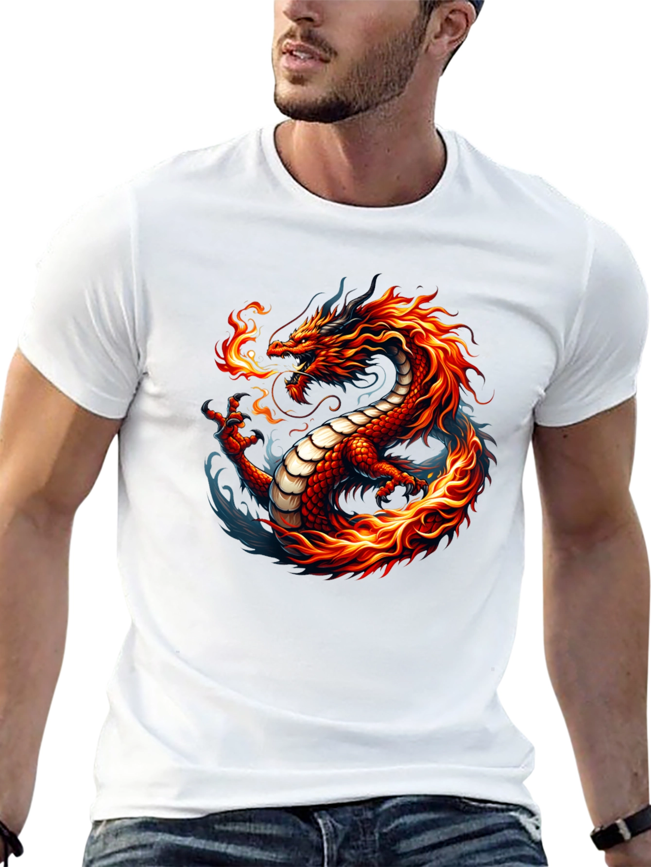 Fiery Dragon Graphic Tee - Bold & Unique