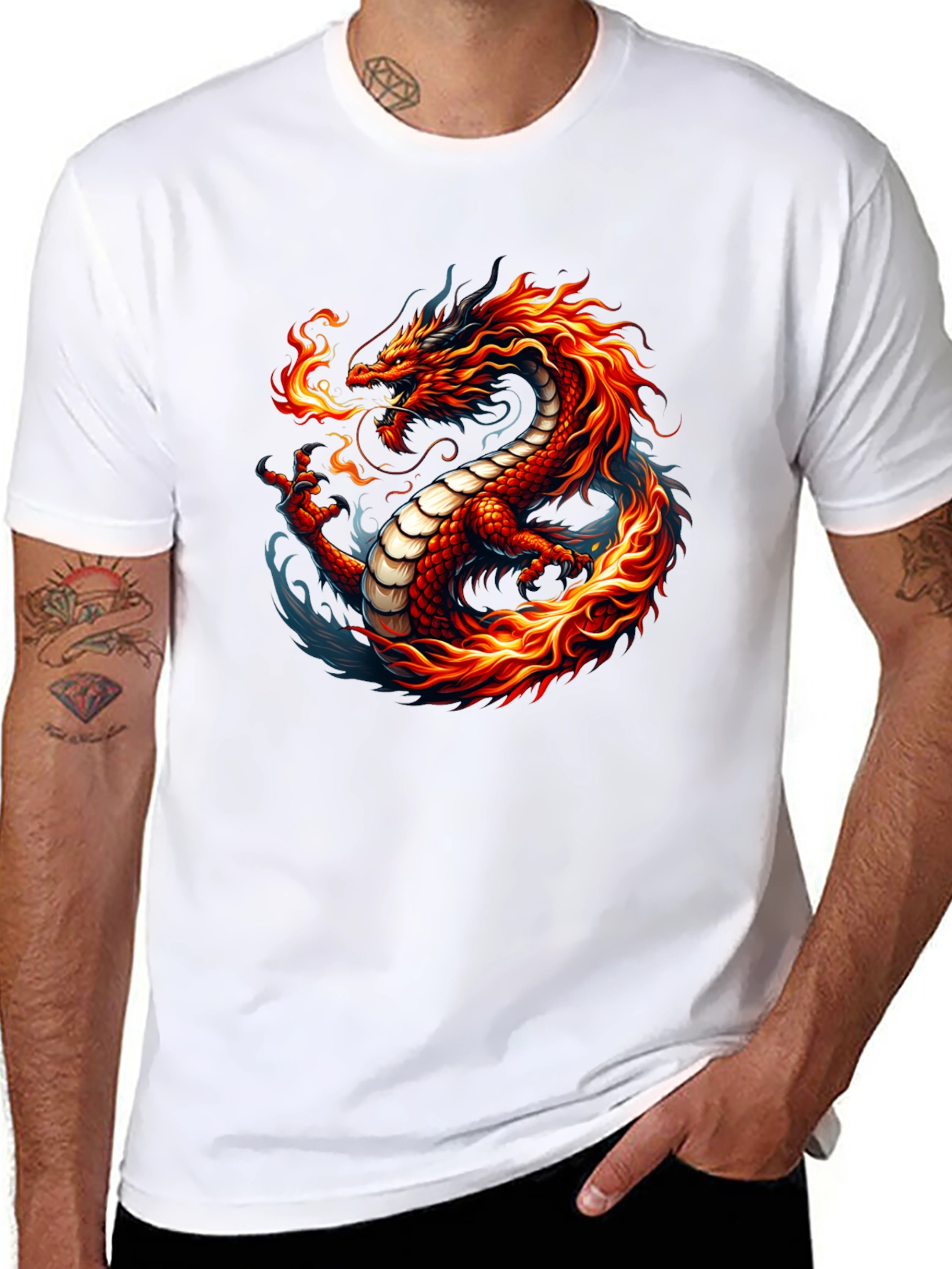 Fiery Dragon Graphic Tee - Bold & Unique