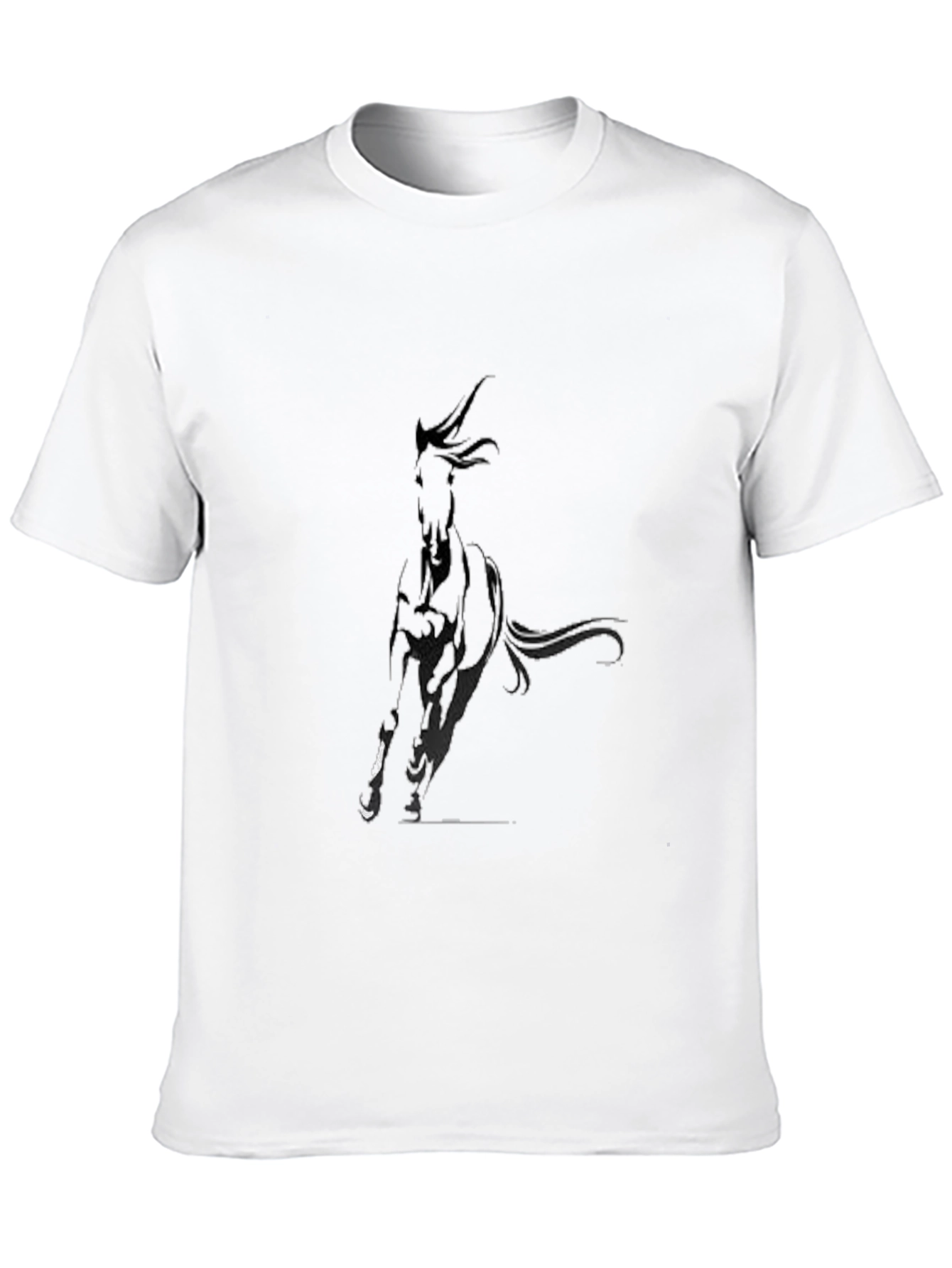 Black T-Shirt with Abstract Dog Design