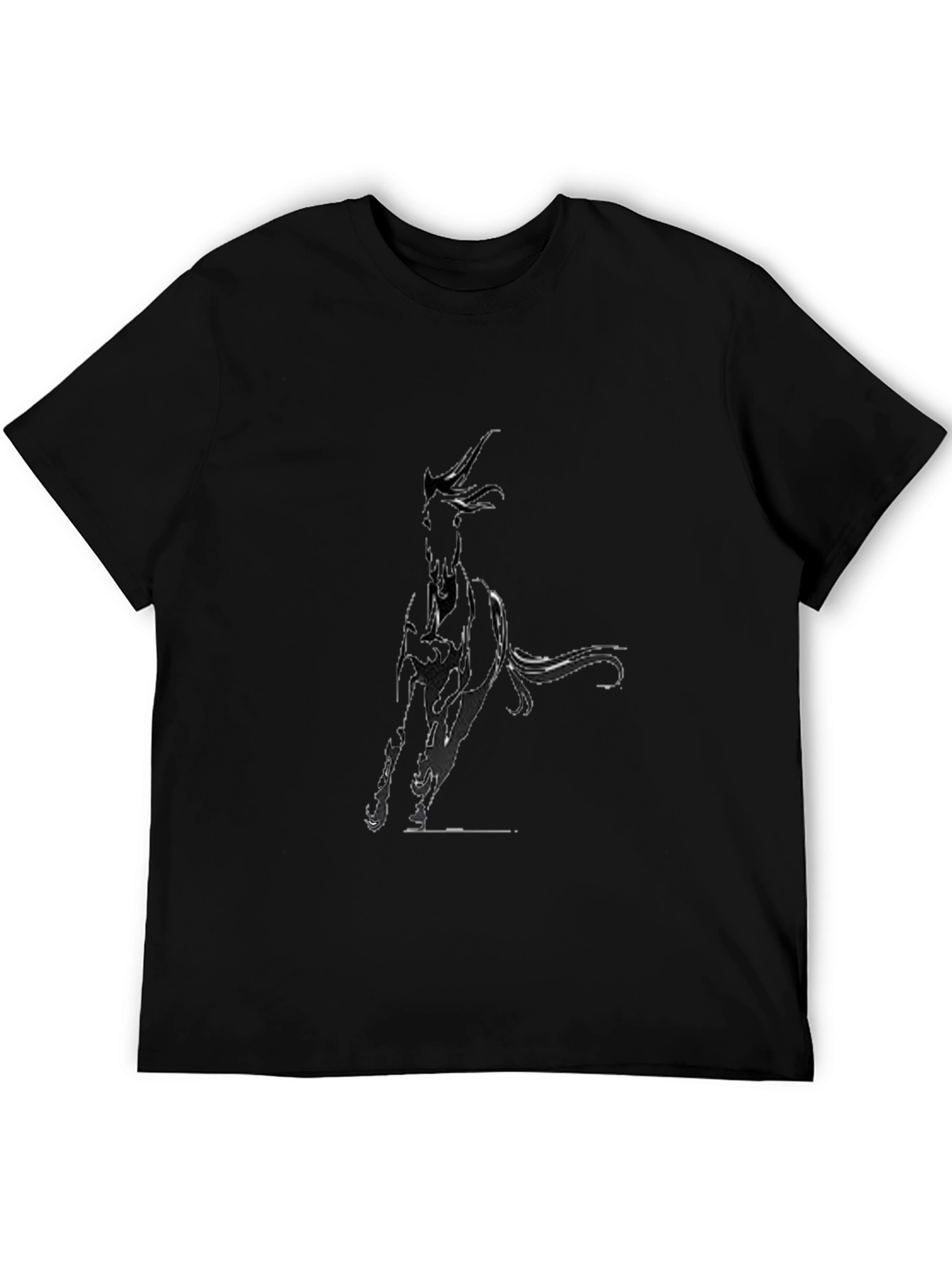 Black T-Shirt with Abstract Dog Design