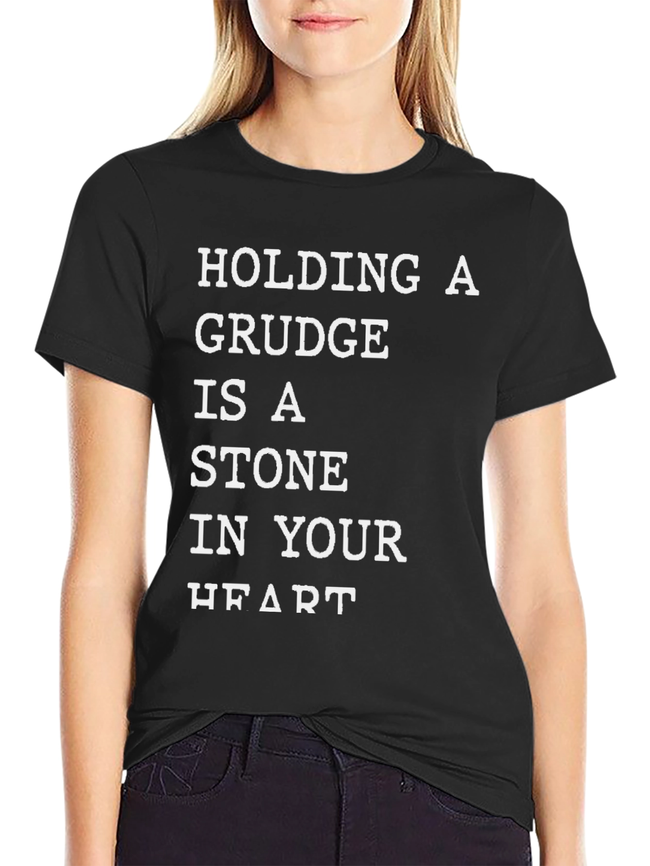 Grudge Stone Heart Graphic Tee - Inspirational T-Shirt