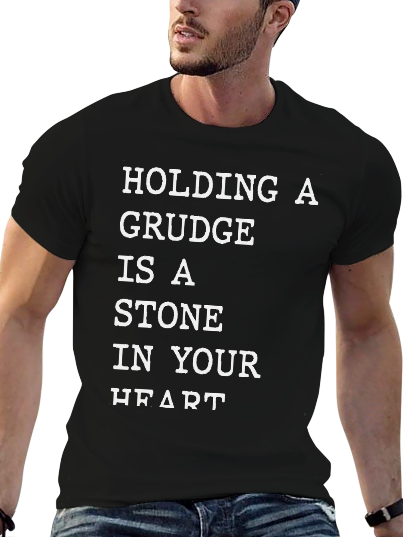 Grudge Stone Heart Graphic Tee - Inspirational T-Shirt