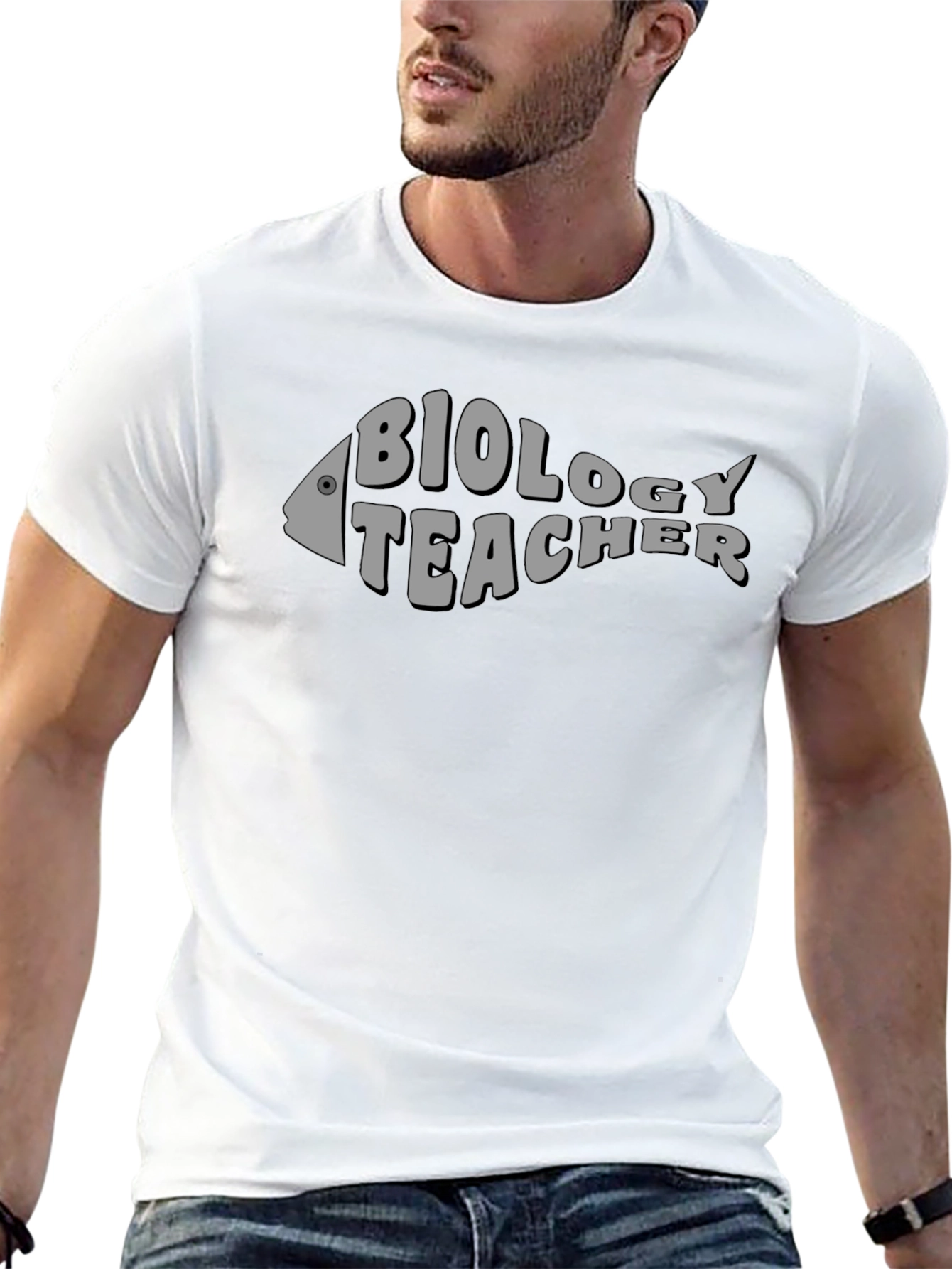 Biology Teacher Fishbone Graphic T-Shirt