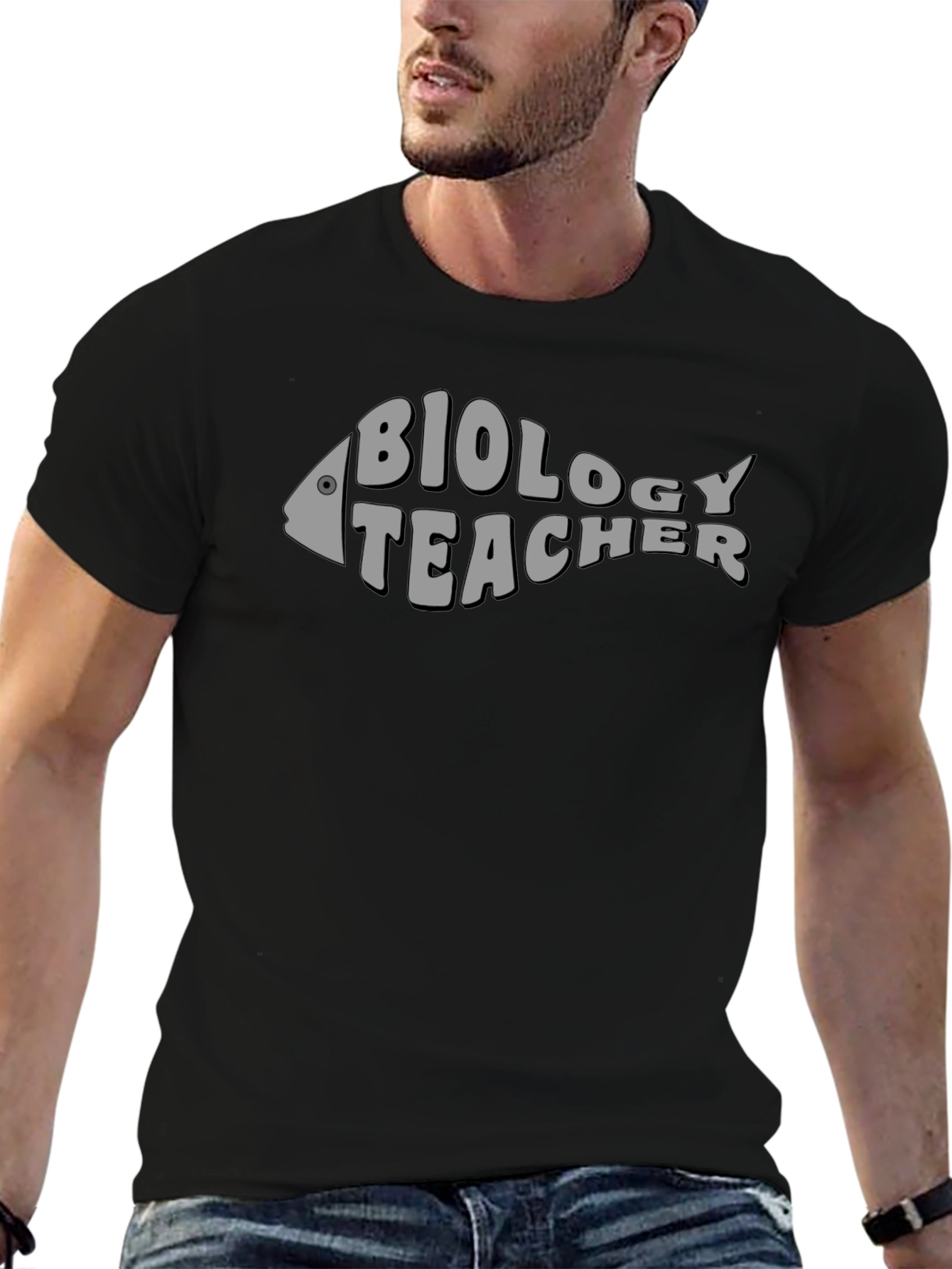 Biology Teacher Fishbone Graphic T-Shirt