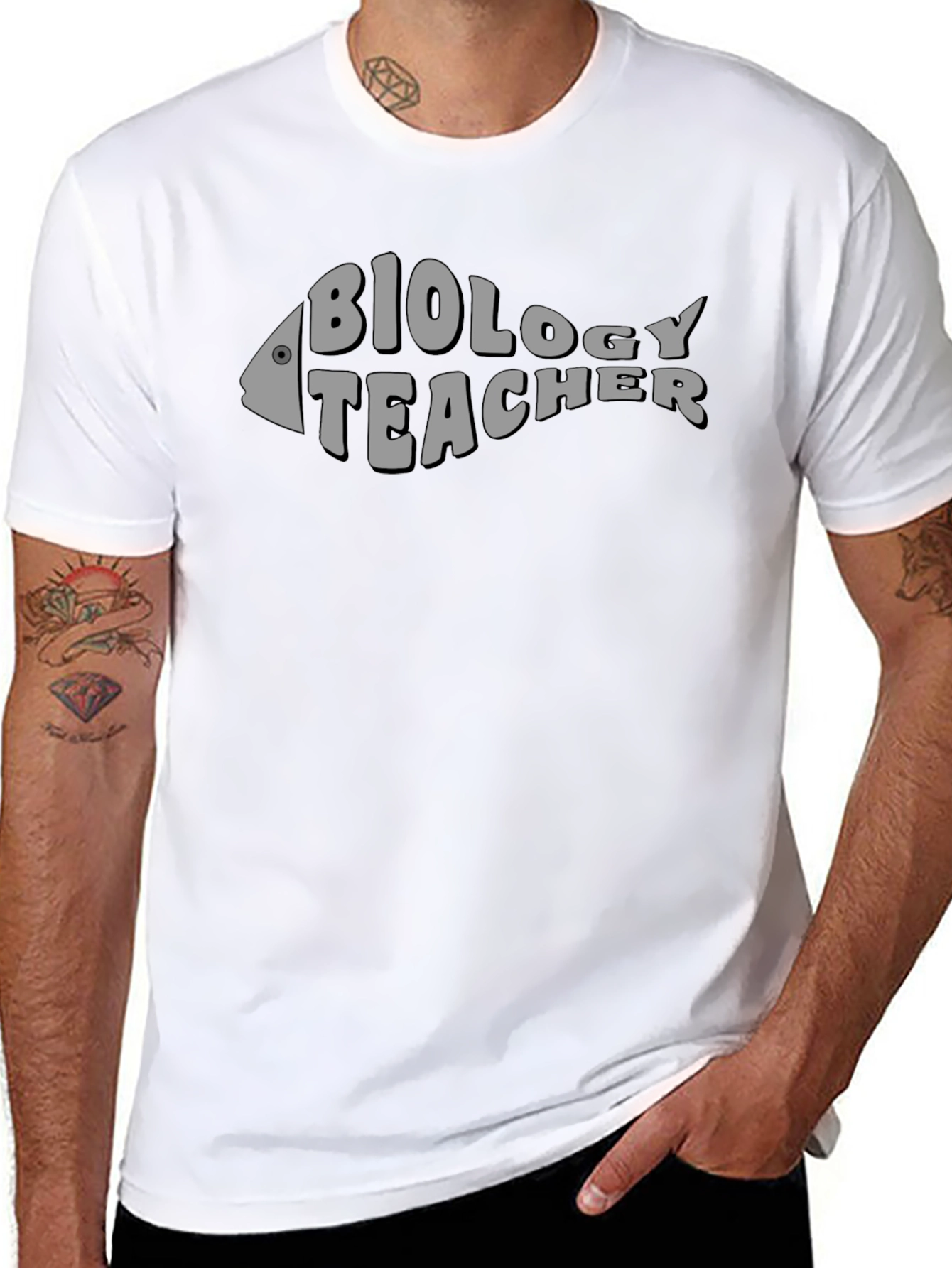 Biology Teacher Fishbone Graphic T-Shirt