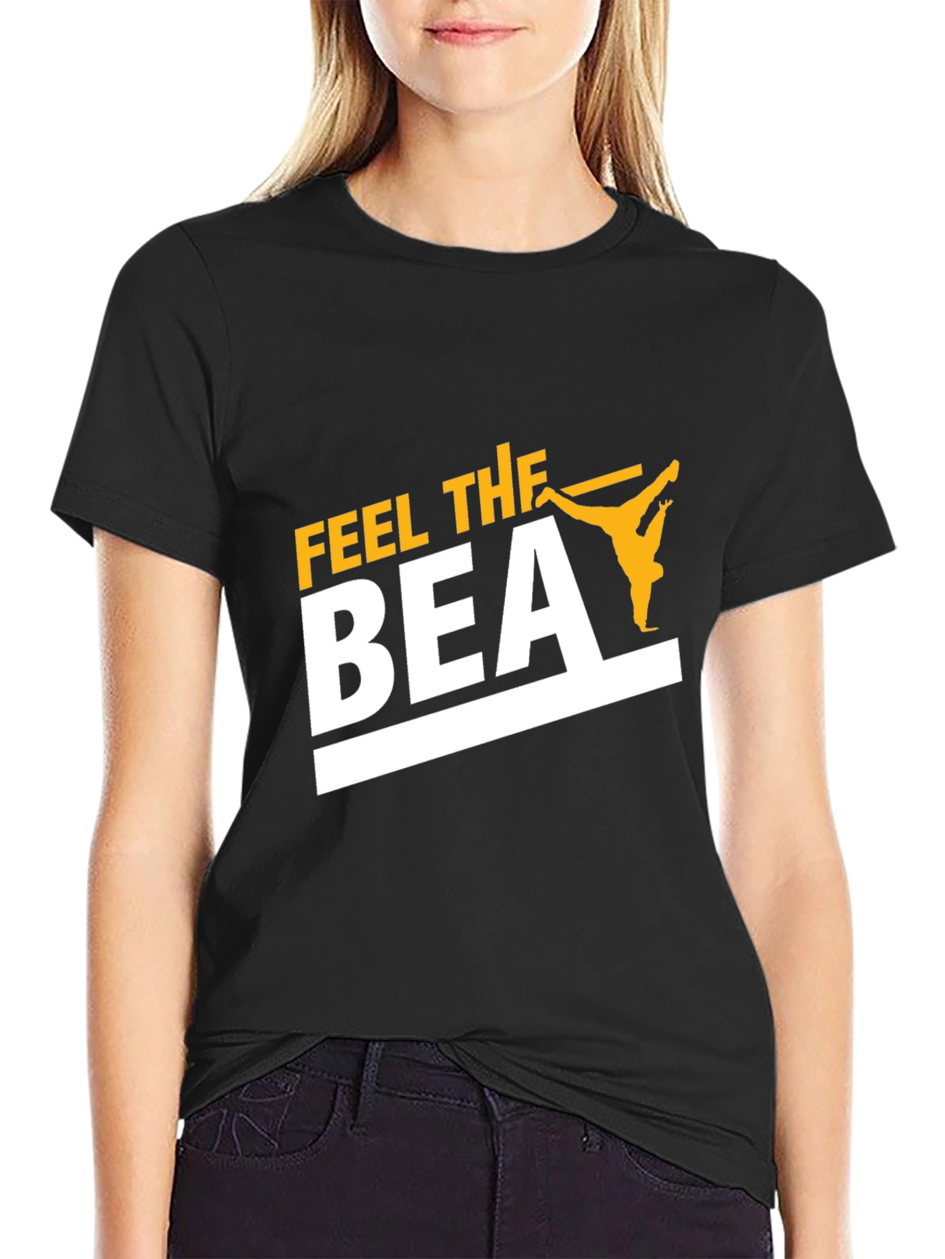 Feel the Beat Black T-Shirt - Street Dance Design
