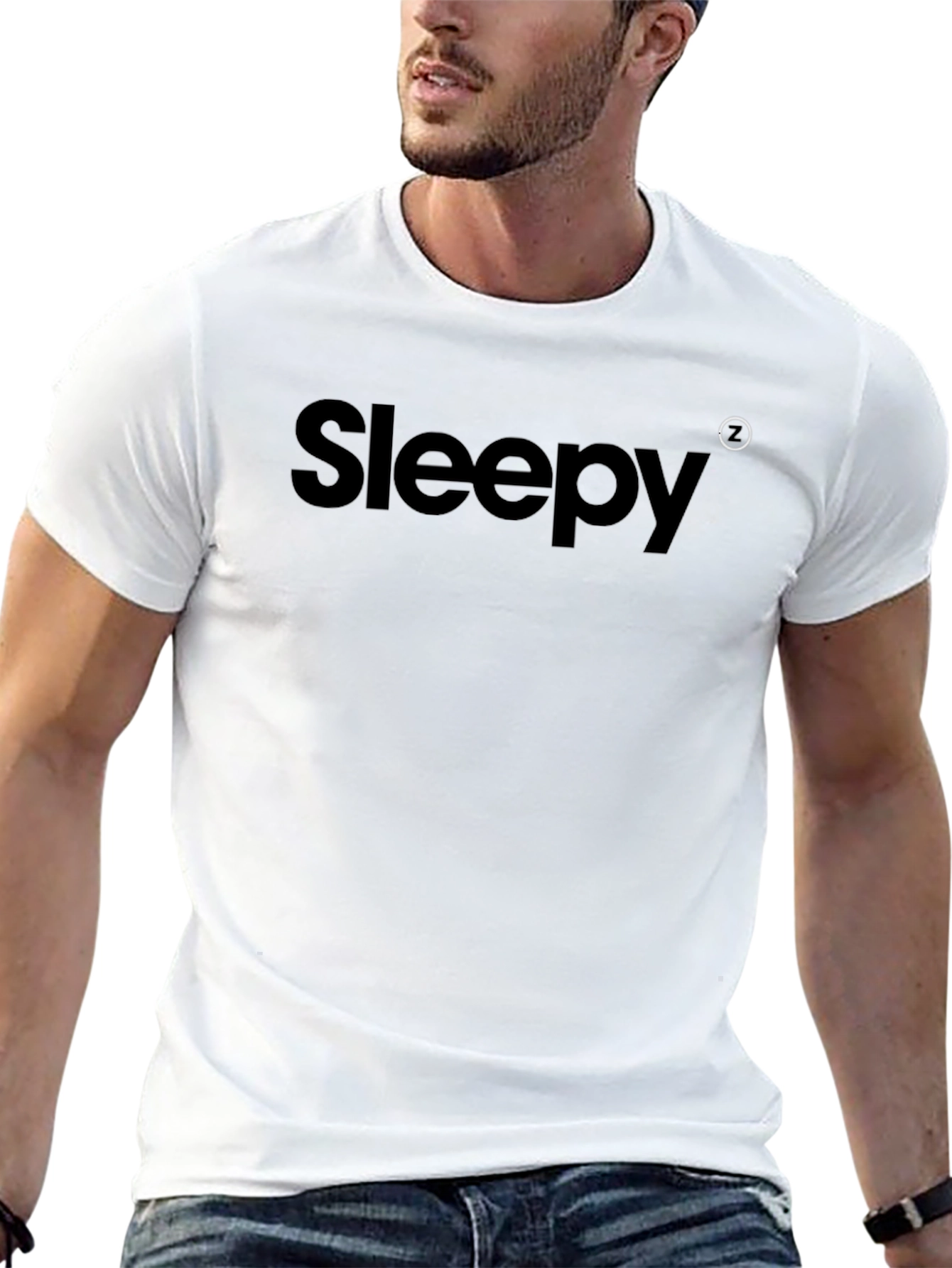 Sleepy Black Graphic Tee - Soft Cotton Comfort