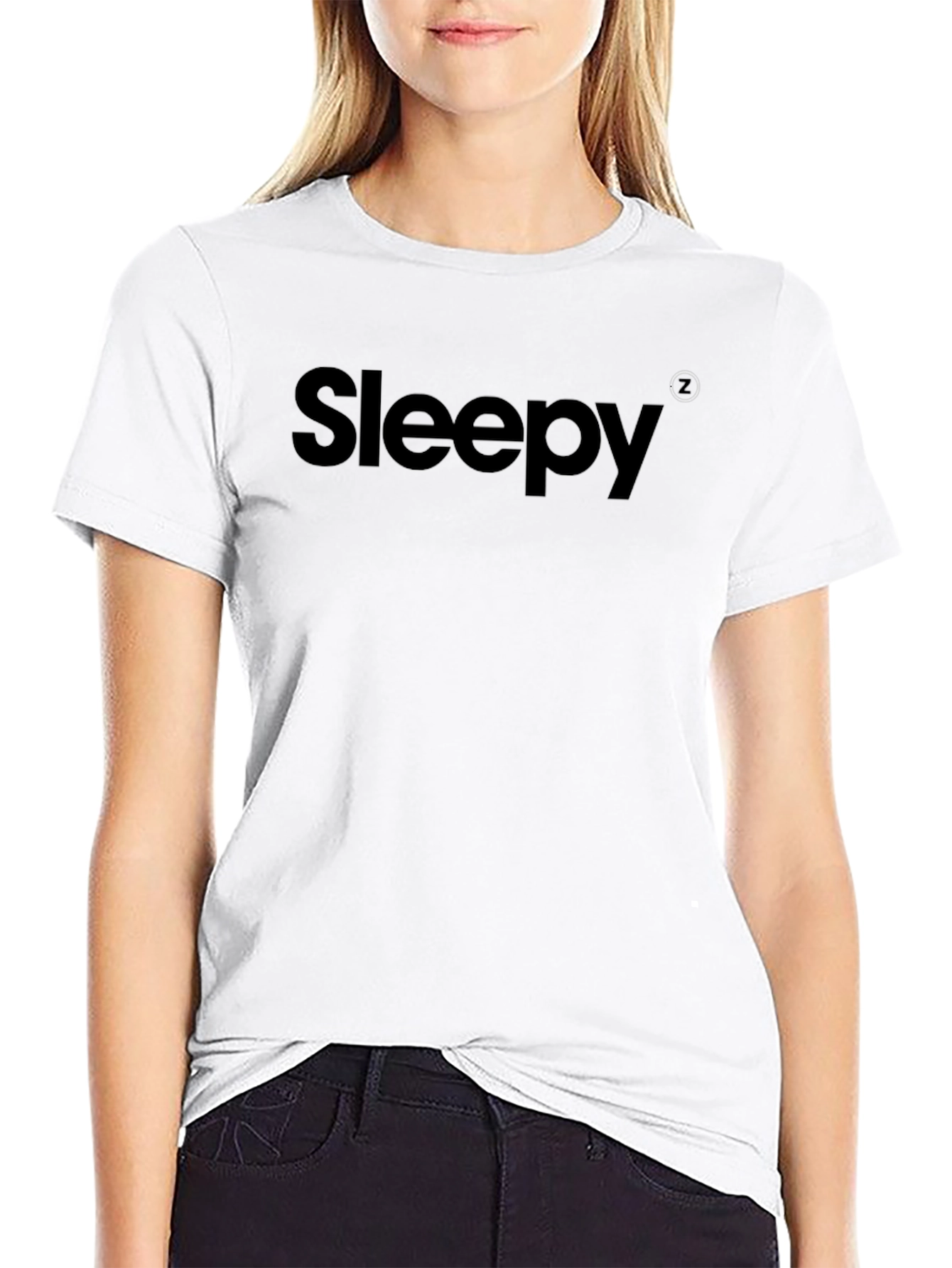 Sleepy Black Graphic Tee - Soft Cotton Comfort