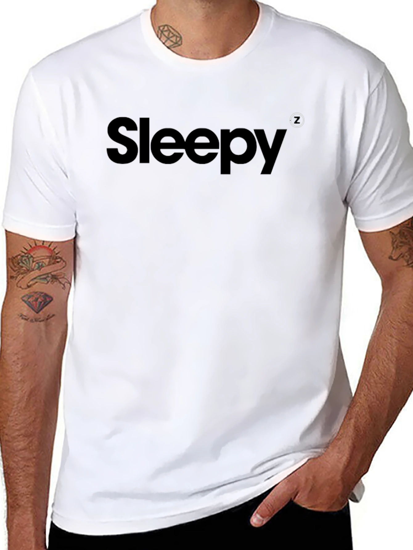 Sleepy Black Graphic Tee - Soft Cotton Comfort