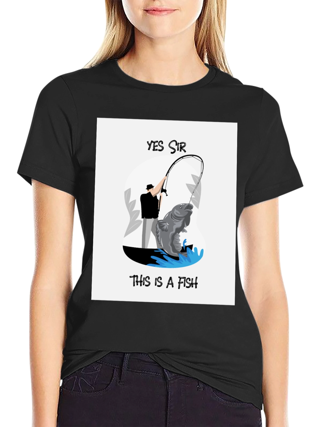Yes Sir This is a Fish Graphic T-Shirt