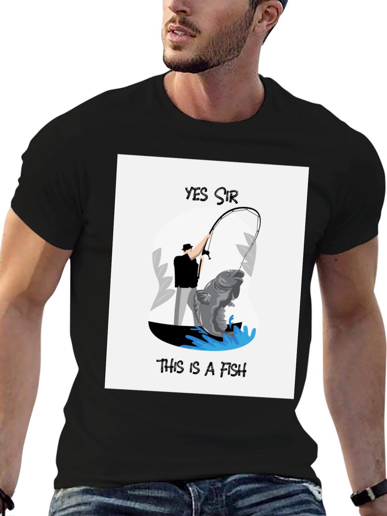 Yes Sir This is a Fish Graphic T-Shirt