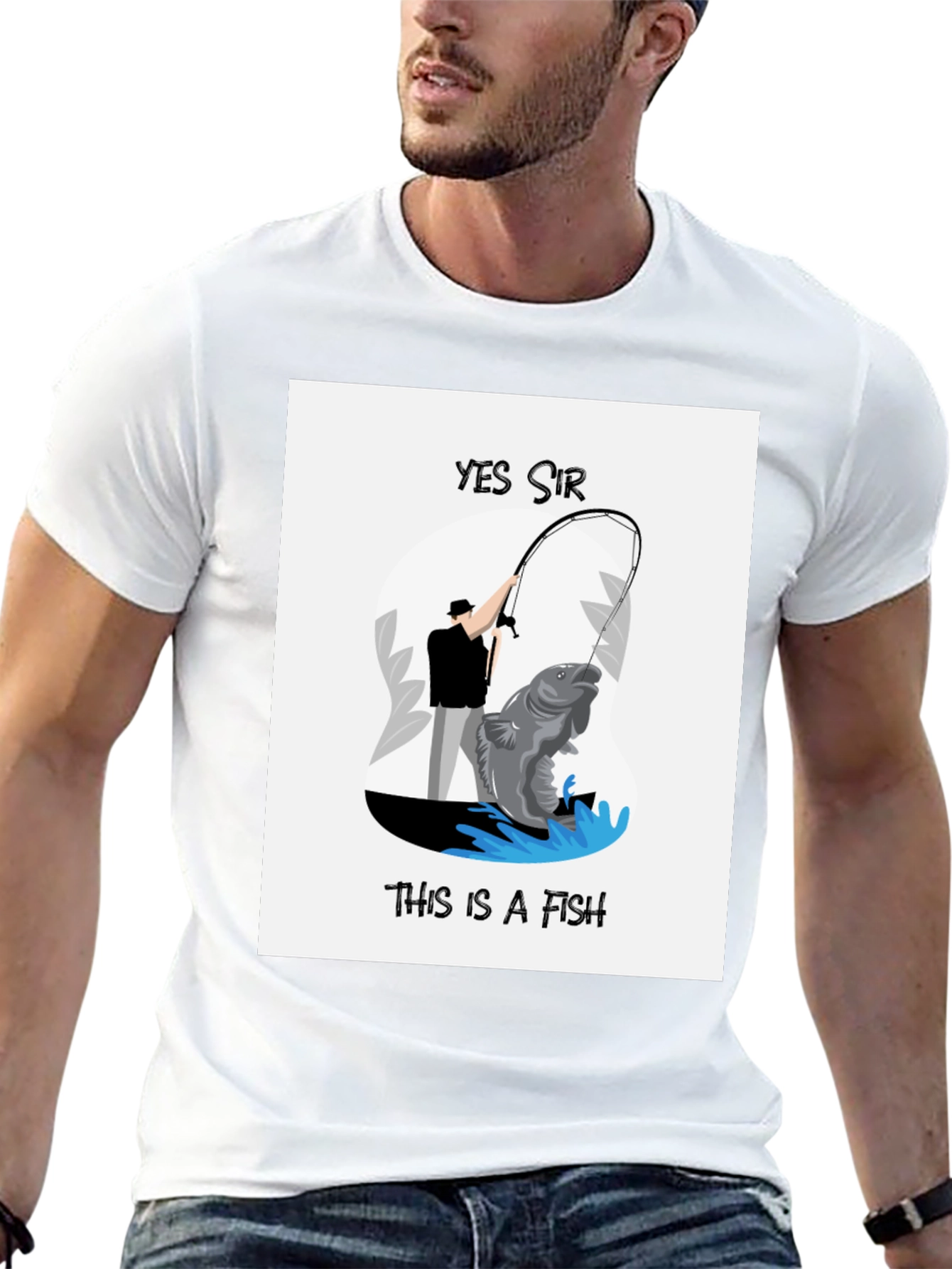 Yes Sir This is a Fish Graphic T-Shirt