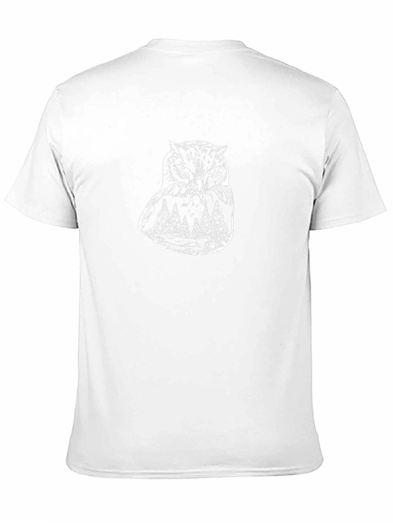Owl Forest Graphic Print Crew Neck T-Shirt