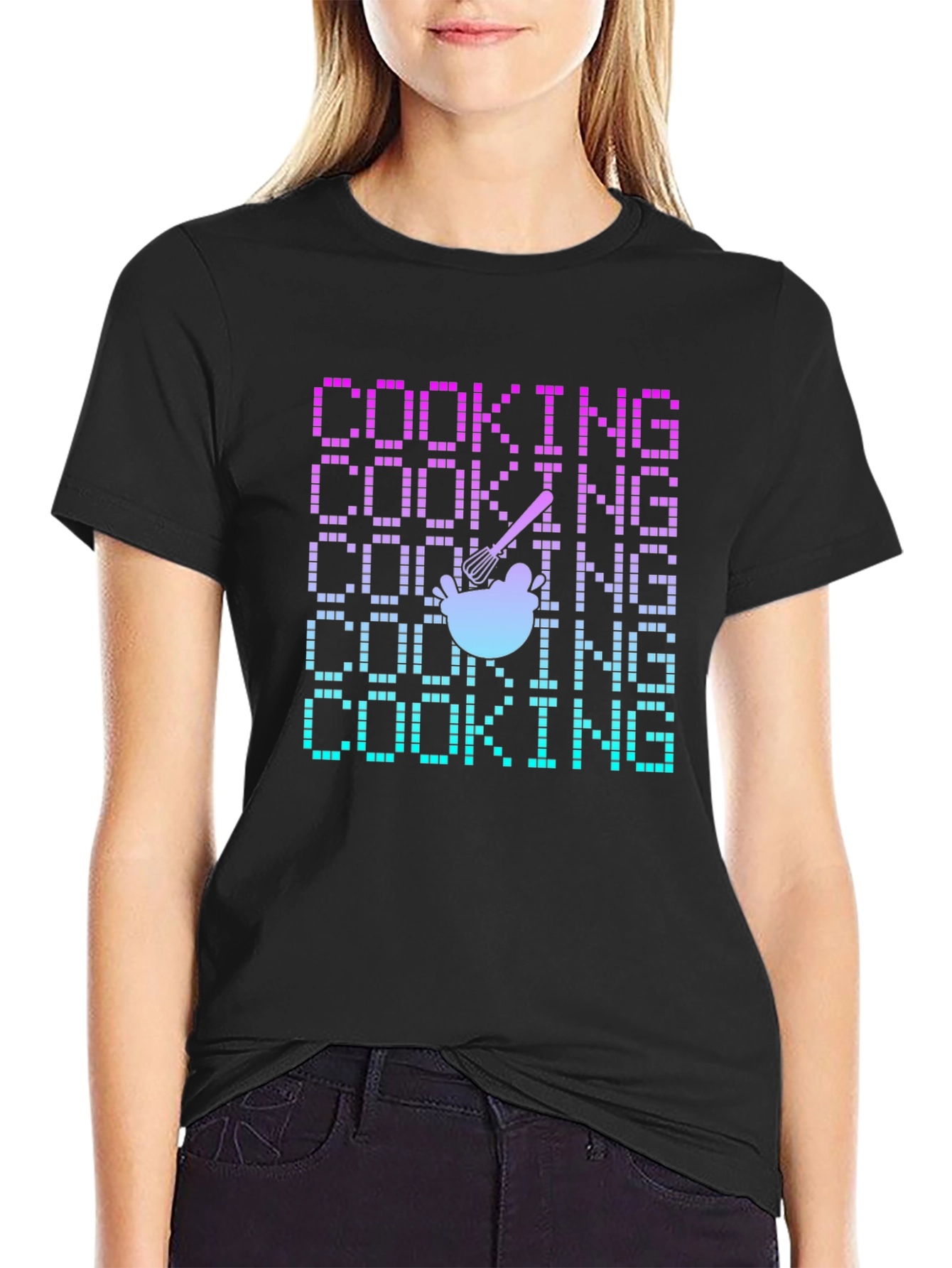 Cooking Pixel Art T-Shirt - Retro Recipe Tee