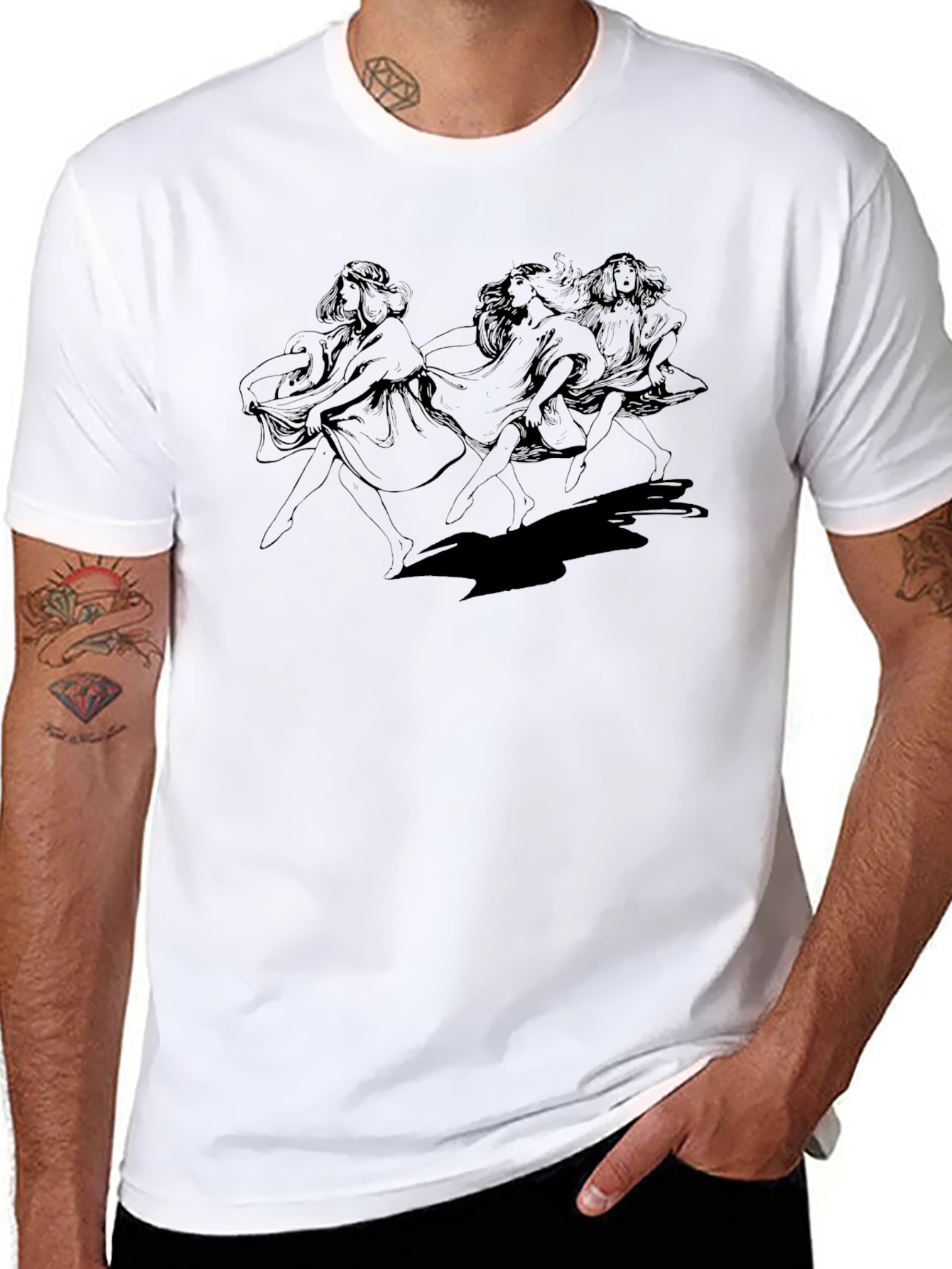 Dancing Women Graphic Tee - Classic Style