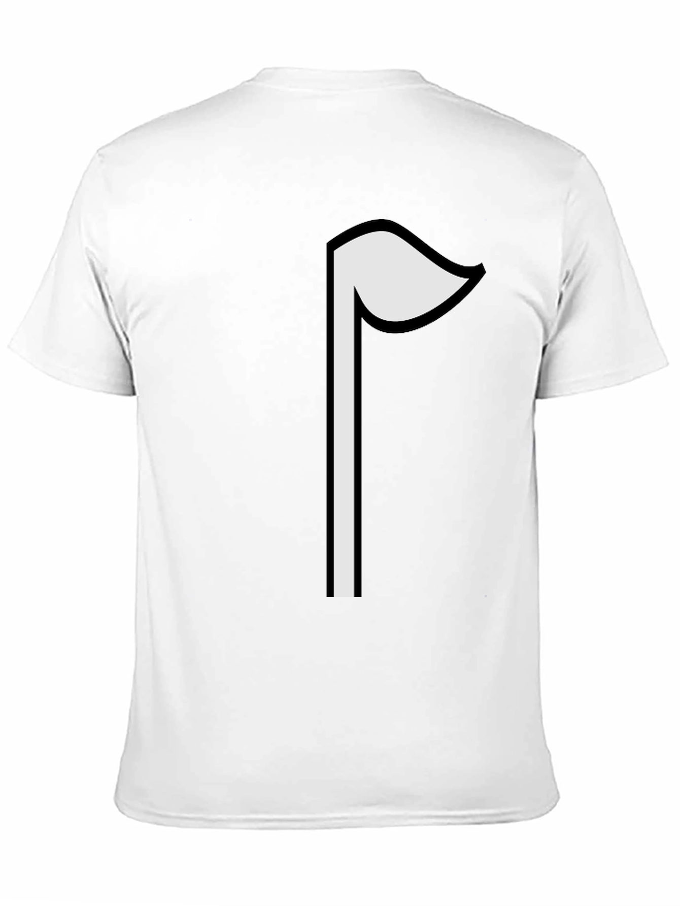 Minimalist White Flag Graphic Black T-Shirt