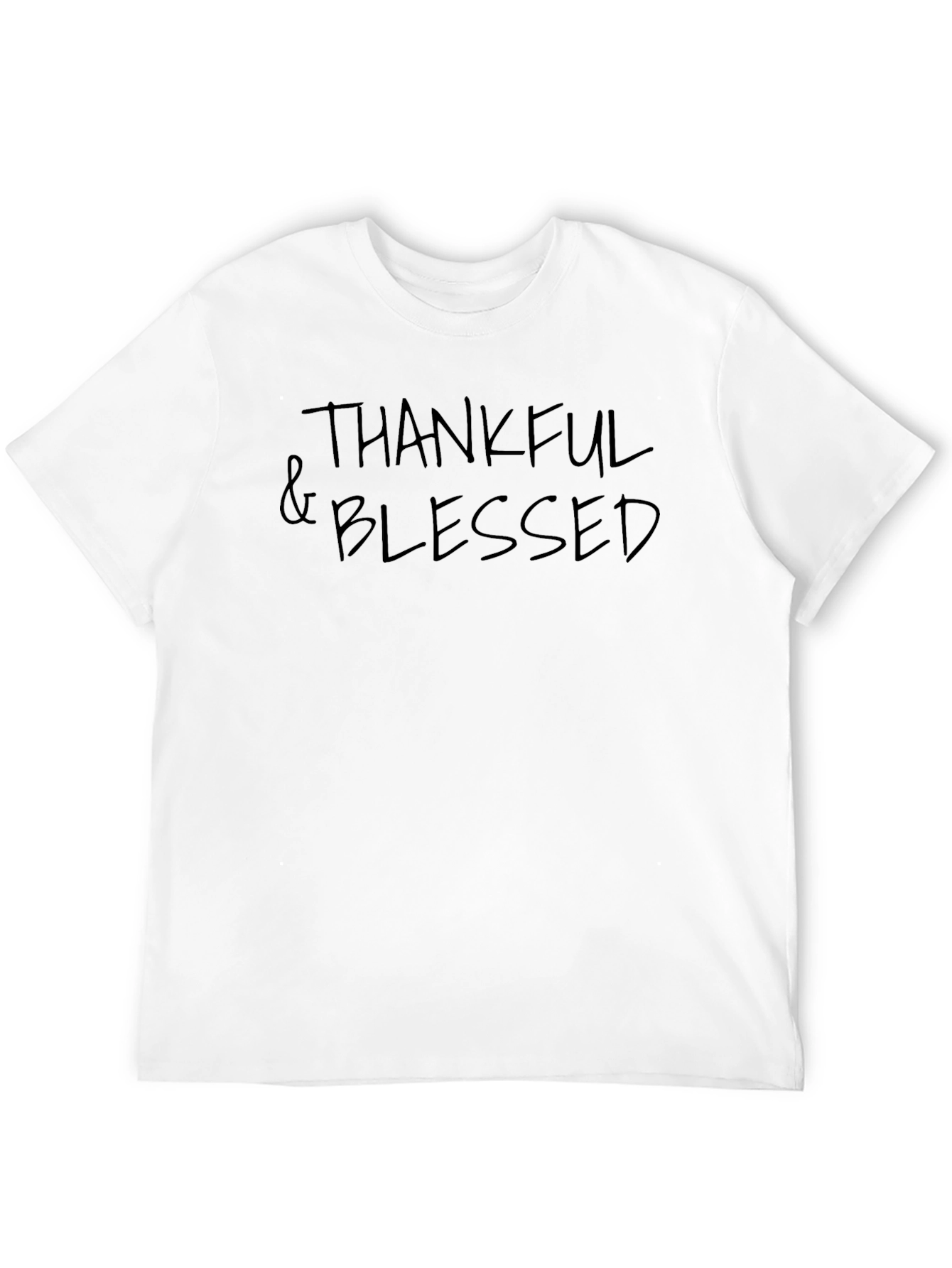 Thankful & Blessed Black Graphic T-Shirt