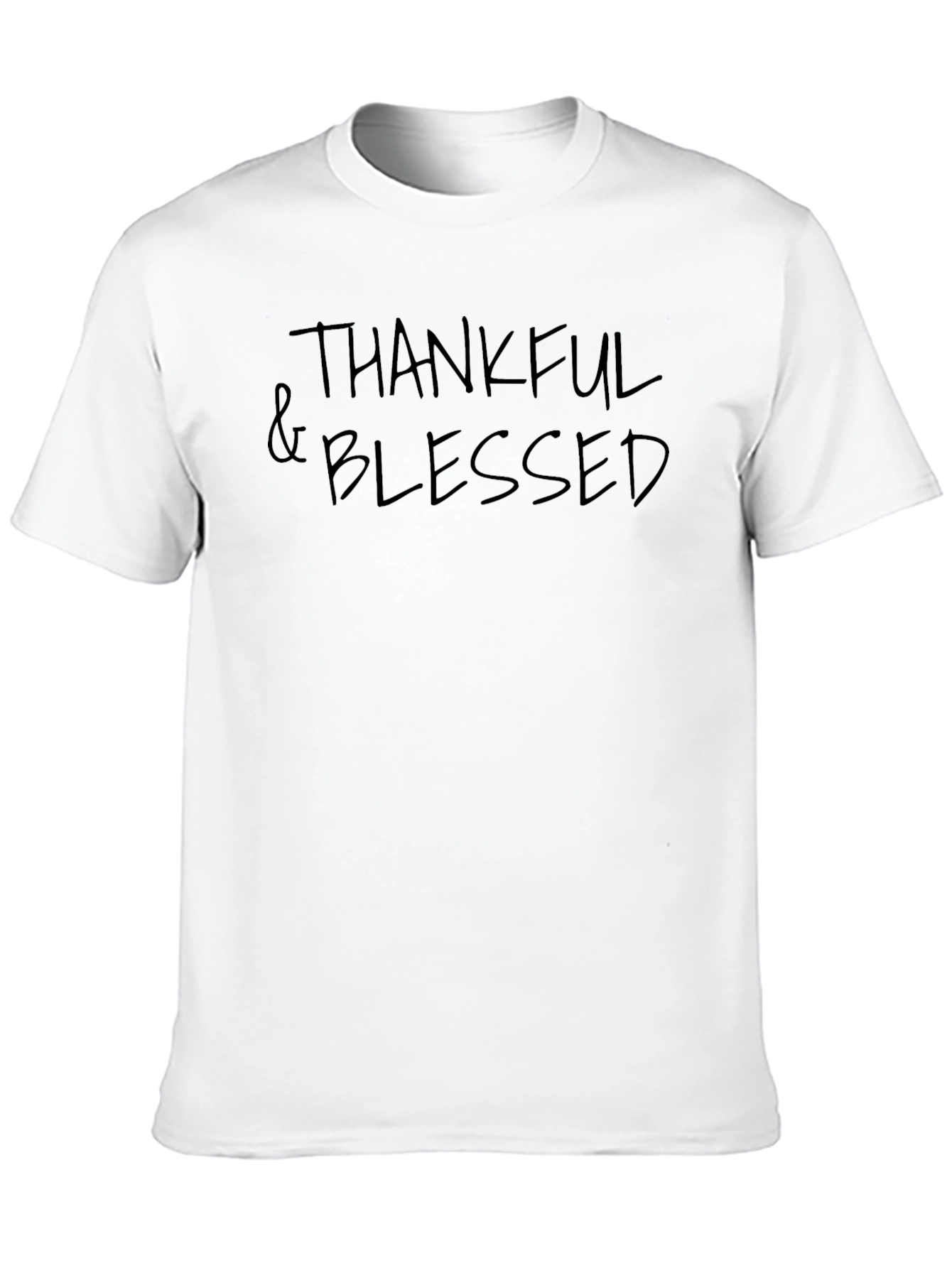 Thankful & Blessed Black Graphic T-Shirt