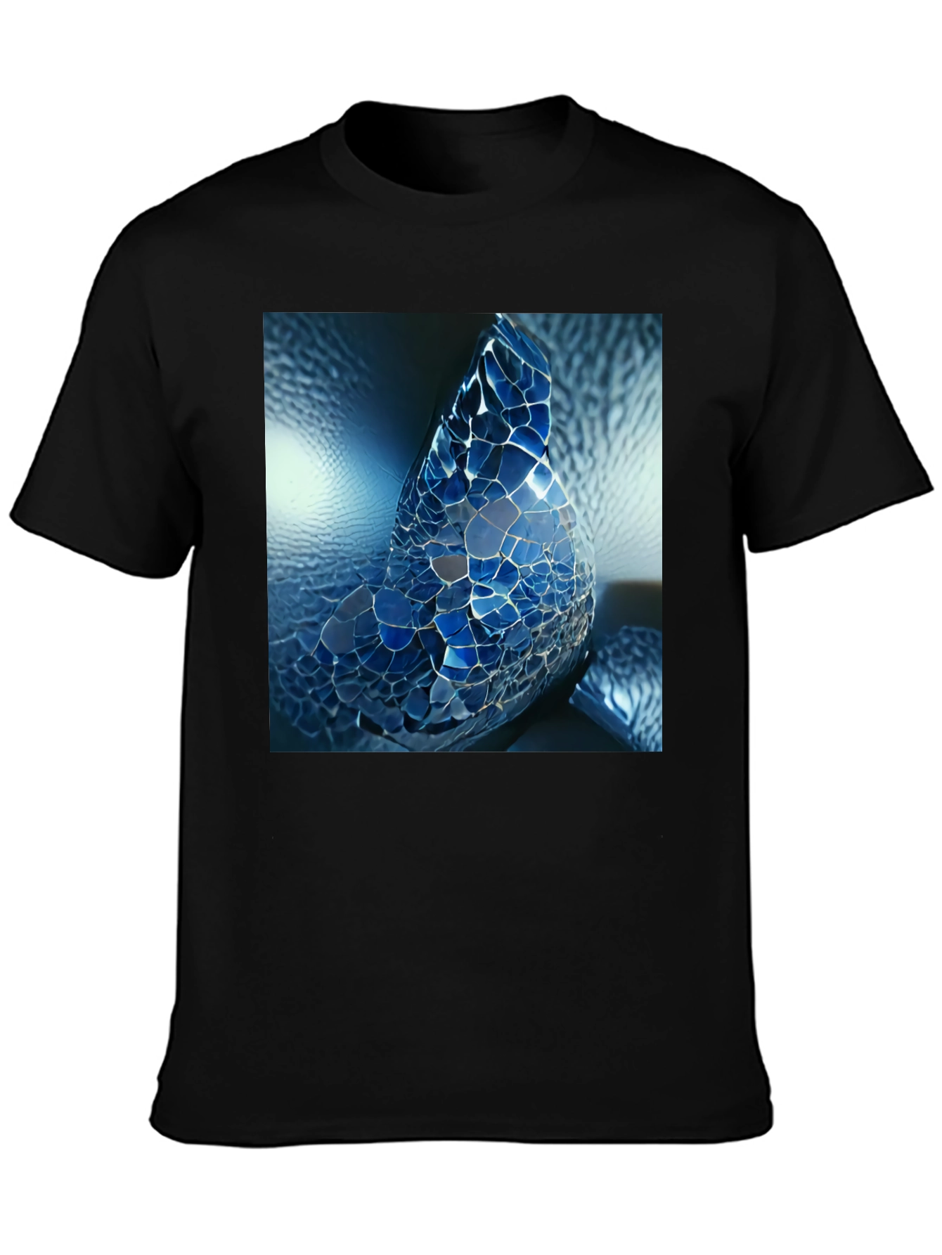 Mosaic Butterfly Graphic Tee - Black Unisex Shirt