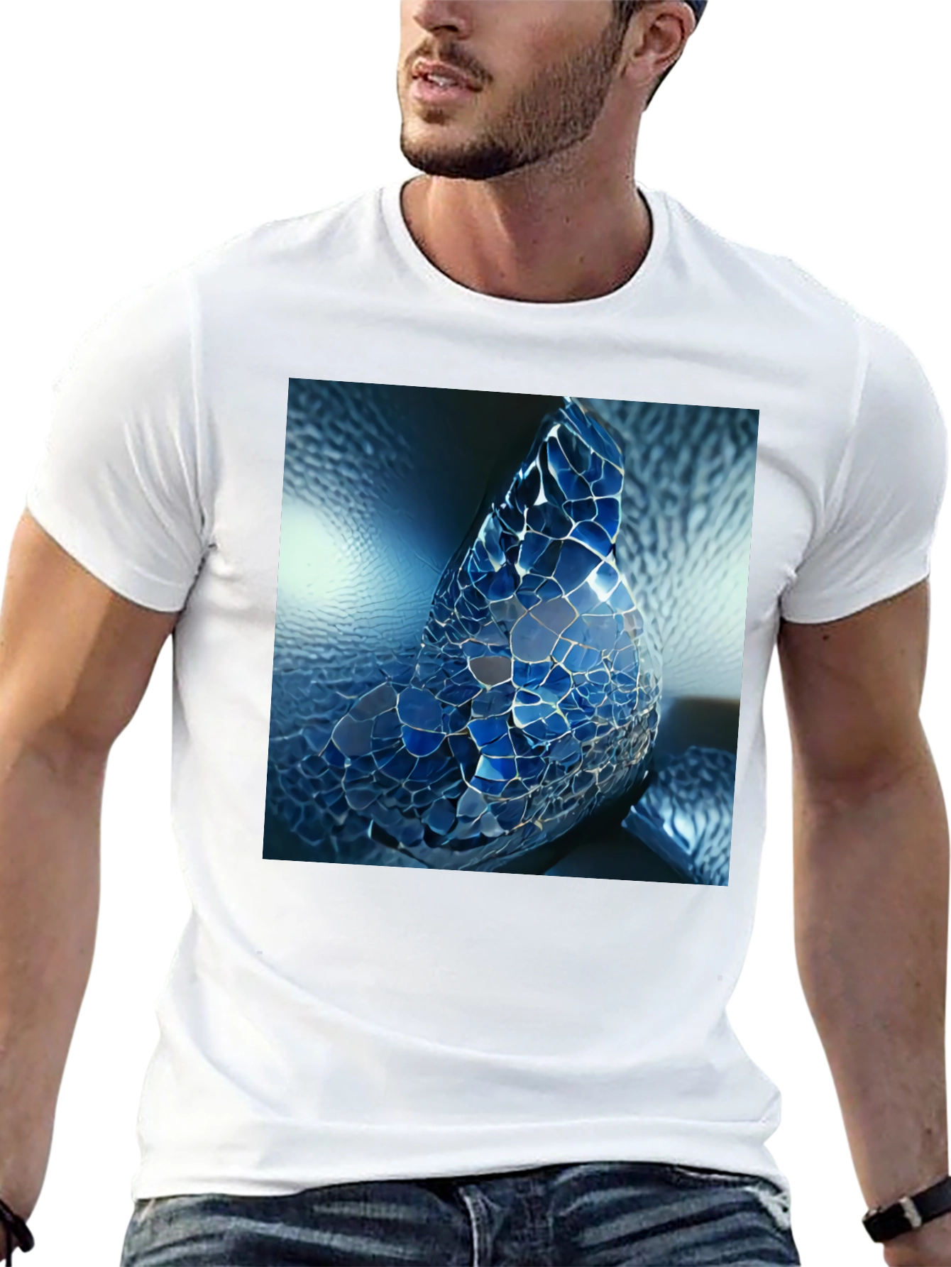 Mosaic Butterfly Graphic Tee - Black Unisex Shirt
