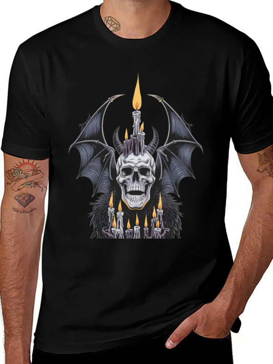 Skull & Candles Graphic Tee - Mens Black T-Shirt