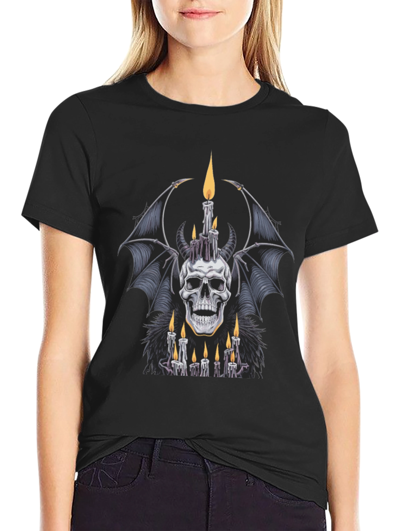 Skull & Candles Graphic Tee - Mens Black T-Shirt