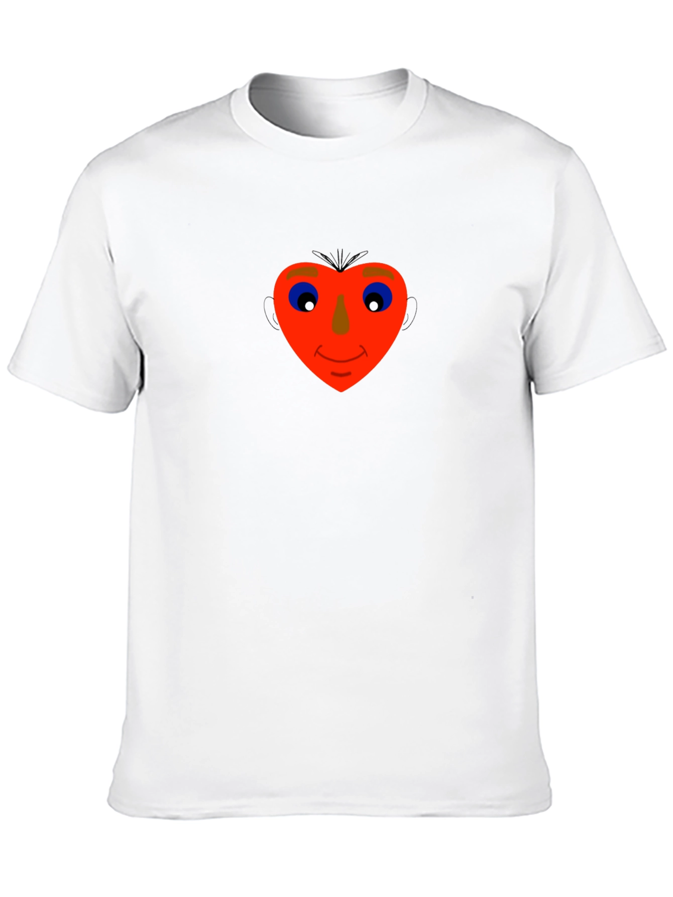 Heart Face Graphic Tee - Black Cotton Blend