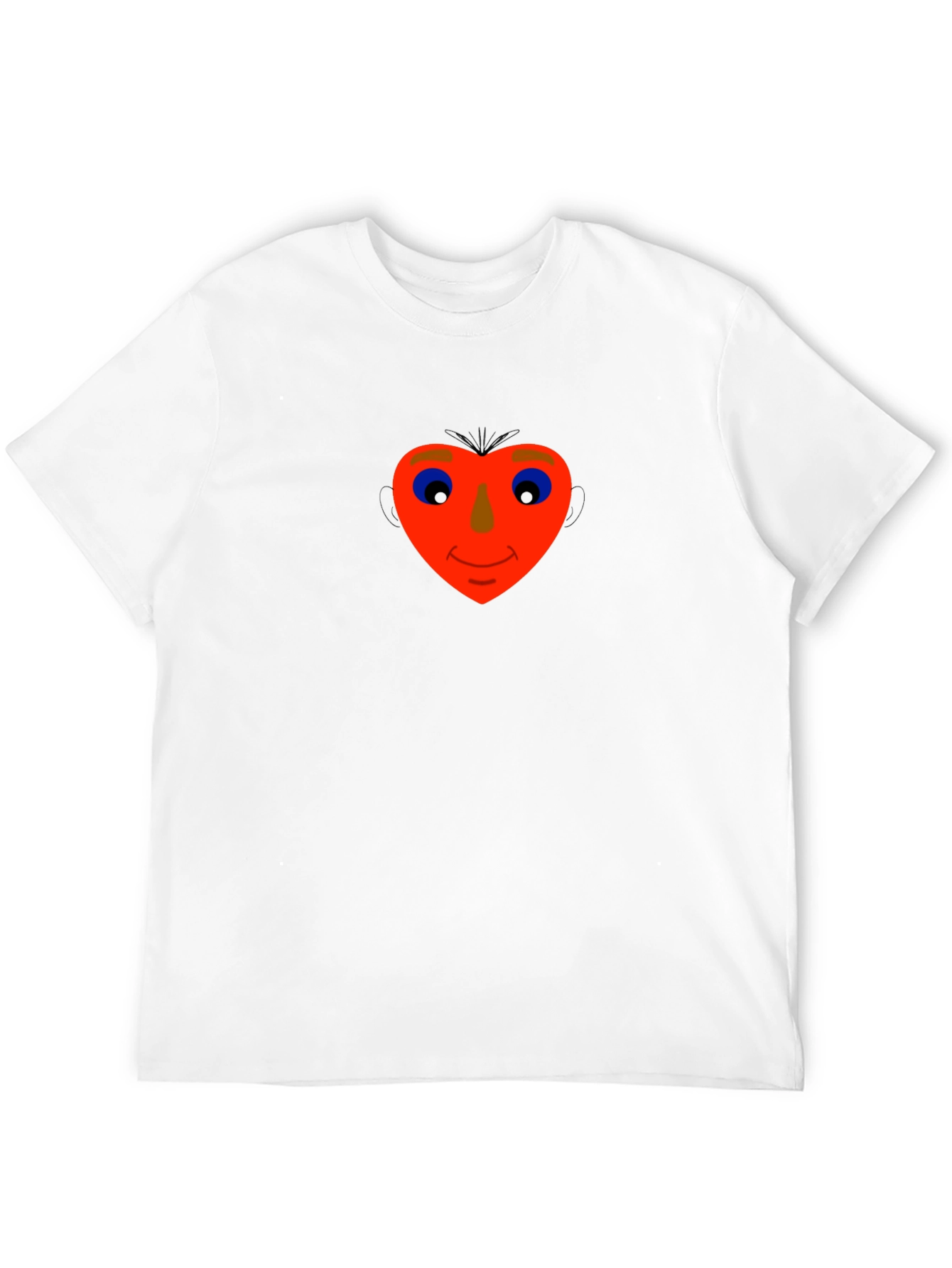 Heart Face Graphic Tee - Black Cotton Blend