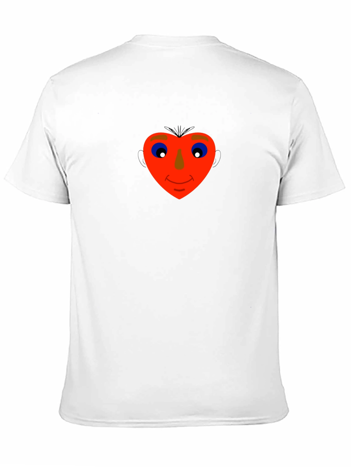 Heart Face Graphic Tee - Black Cotton Blend