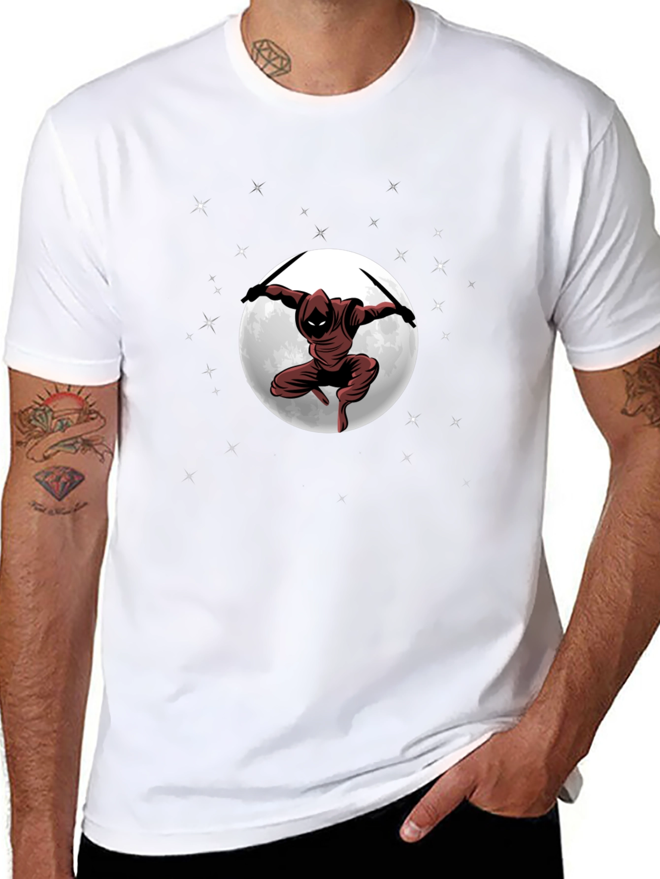 Ninja Moon Graphic T-Shirt - Dark Martial Arts Tee