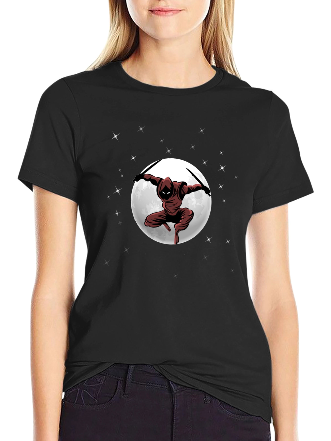 Ninja Moon Graphic T-Shirt - Dark Martial Arts Tee