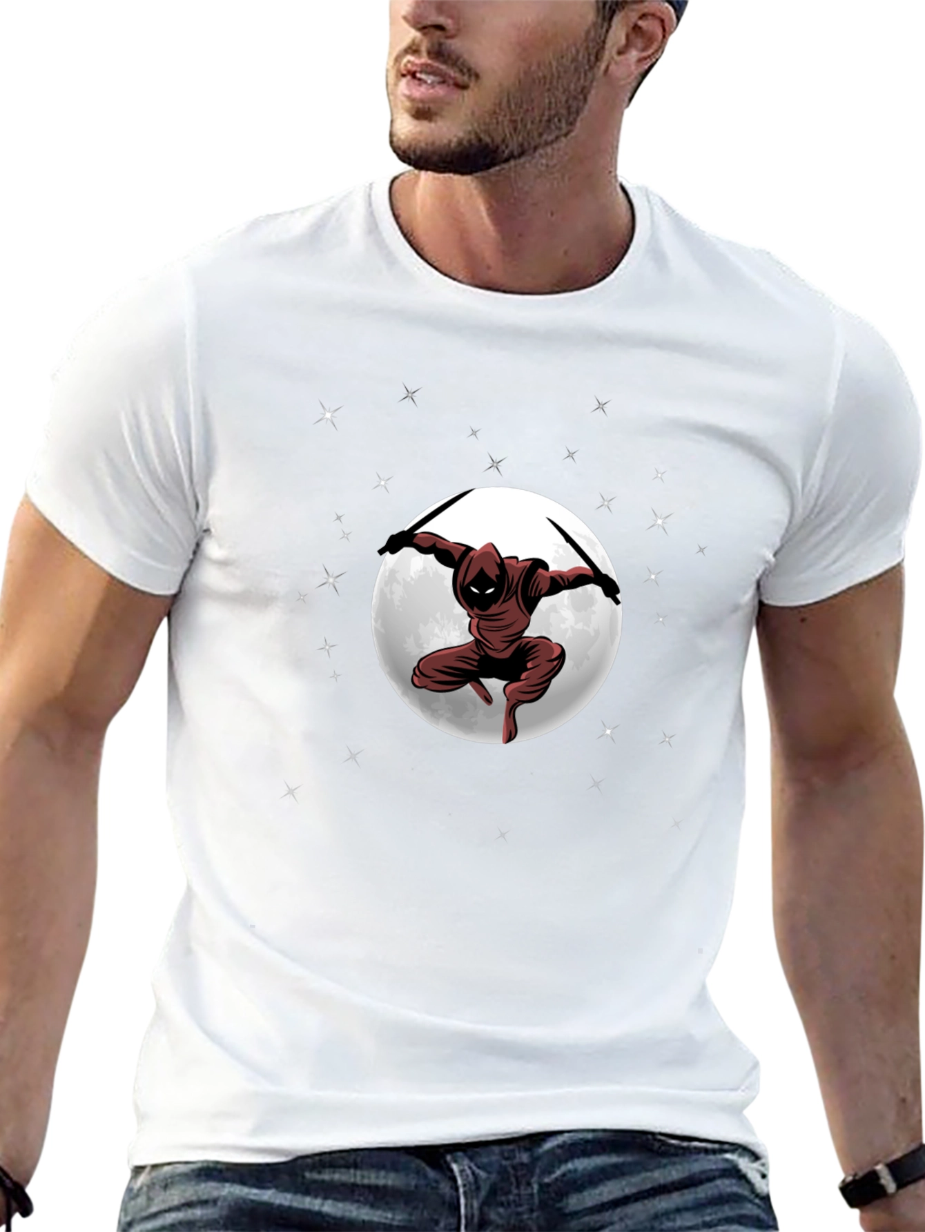 Ninja Moon Graphic T-Shirt - Dark Martial Arts Tee