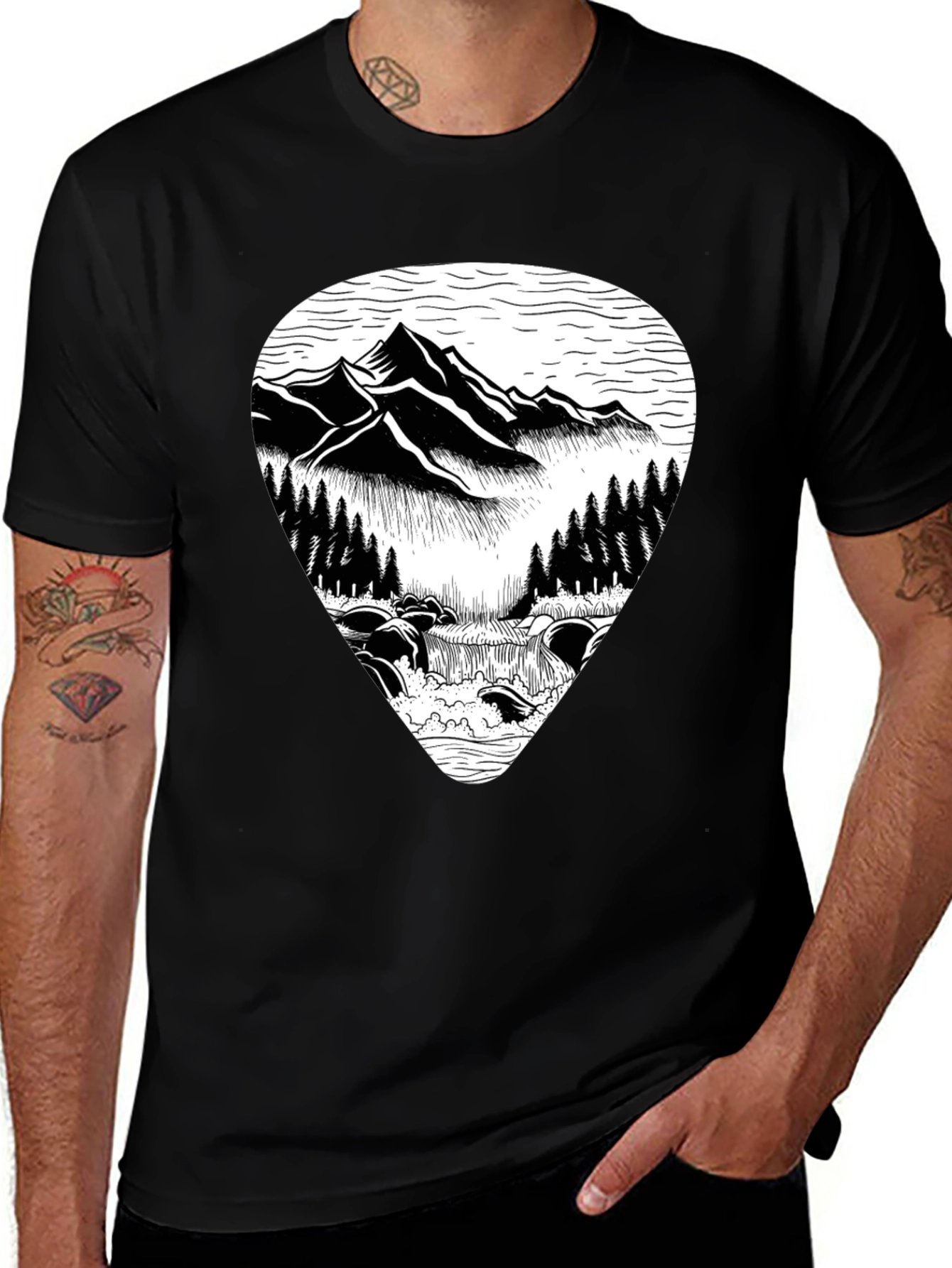 Mountain River Graphic Tee - Nature Inspired T-Shirt