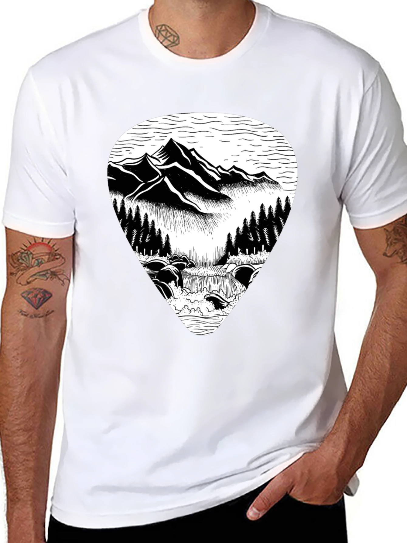 Mountain River Graphic Tee - Nature Inspired T-Shirt