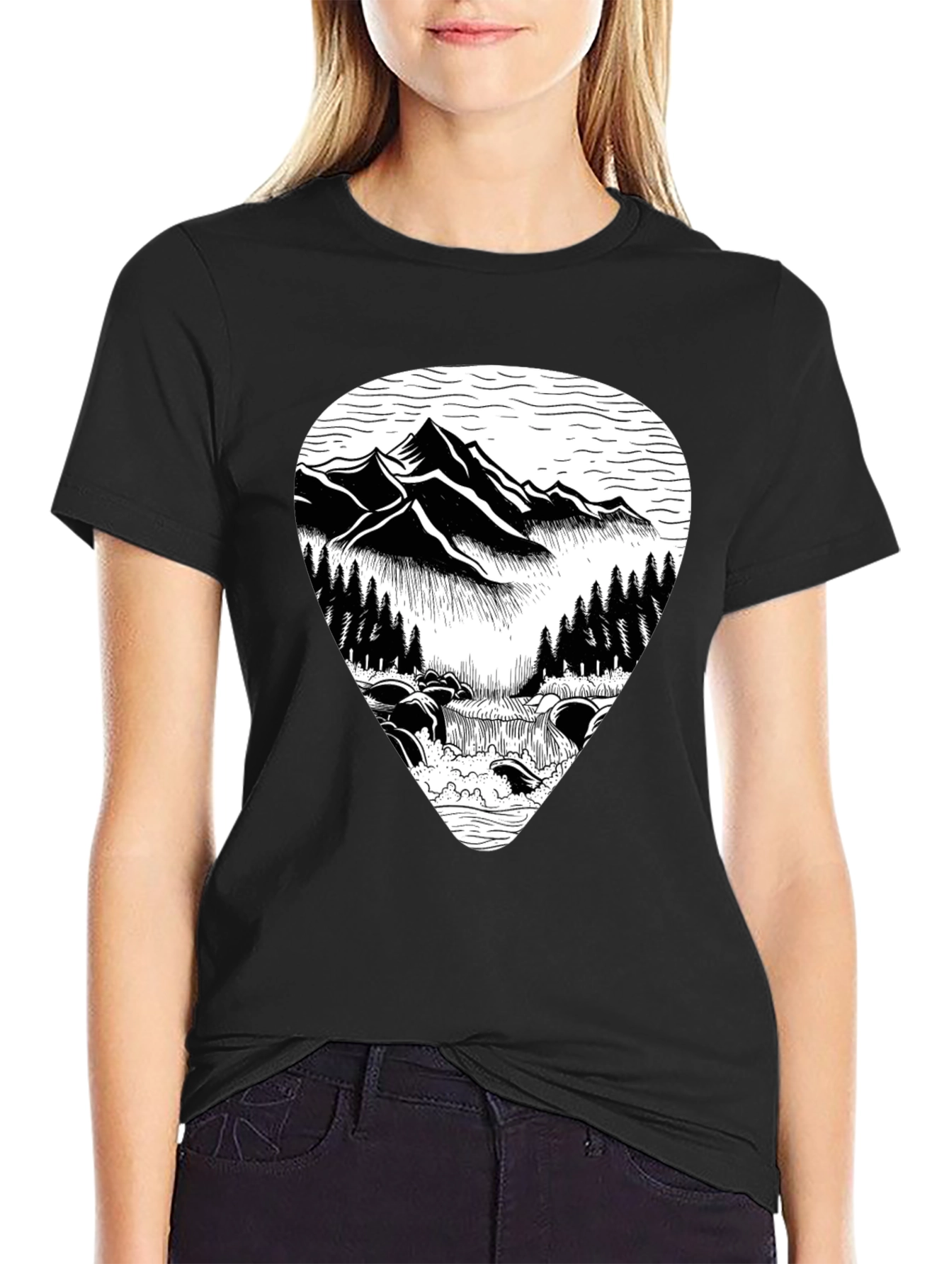 Mountain River Graphic Tee - Nature Inspired T-Shirt