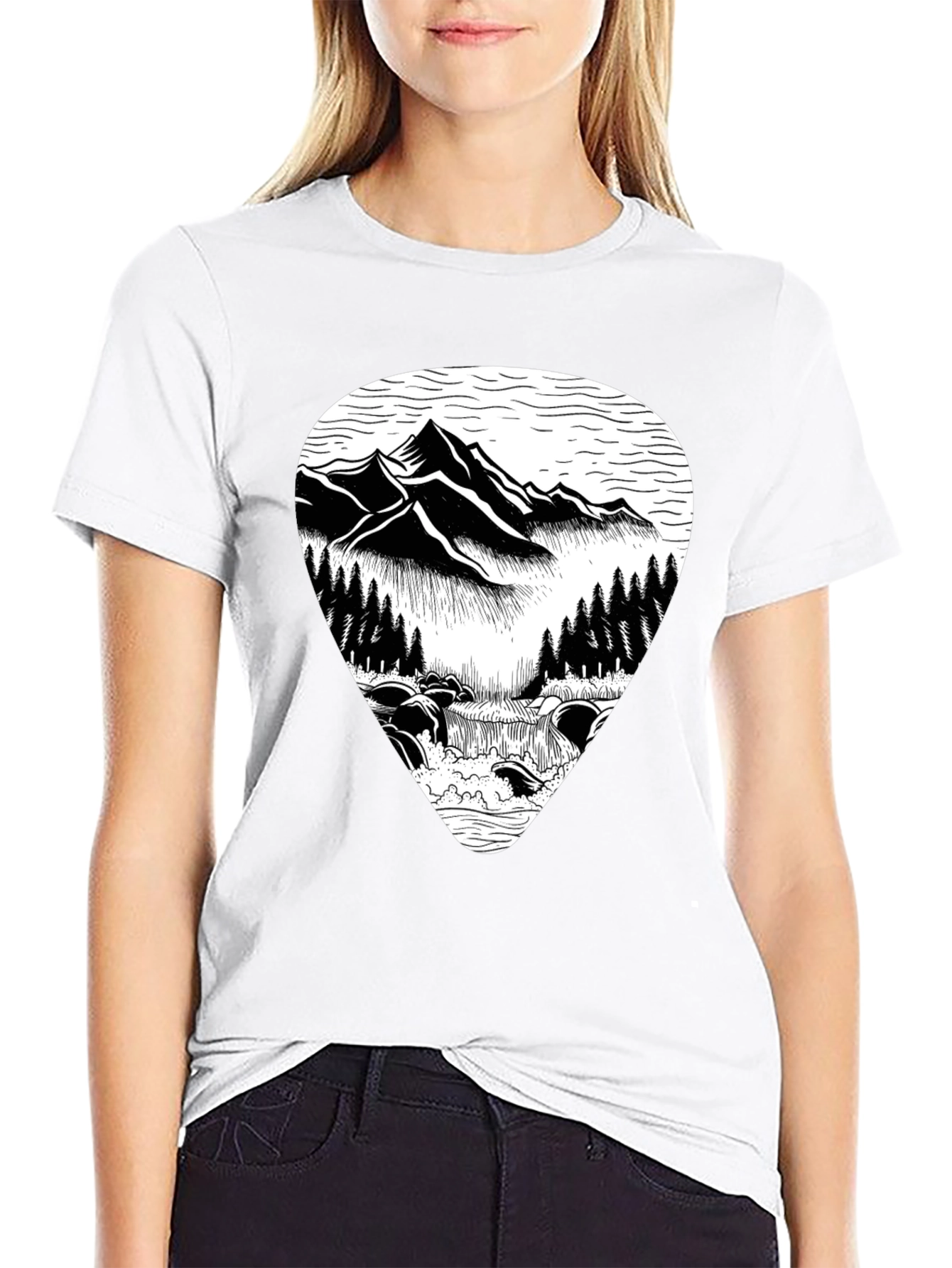 Mountain River Graphic Tee - Nature Inspired T-Shirt