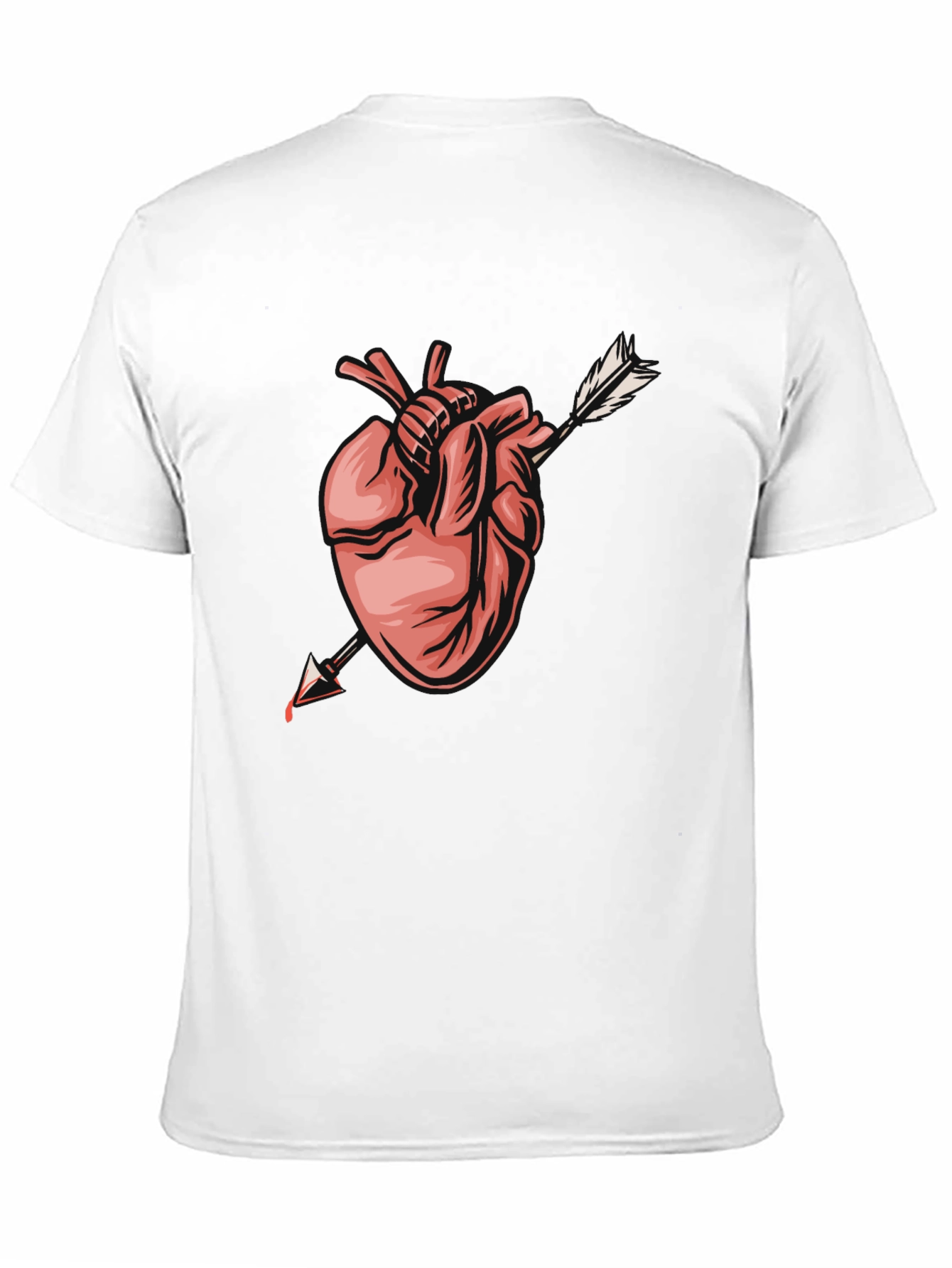 Anatomical Heart Arrow Graphic Tee - Trendy Black T-Shirt