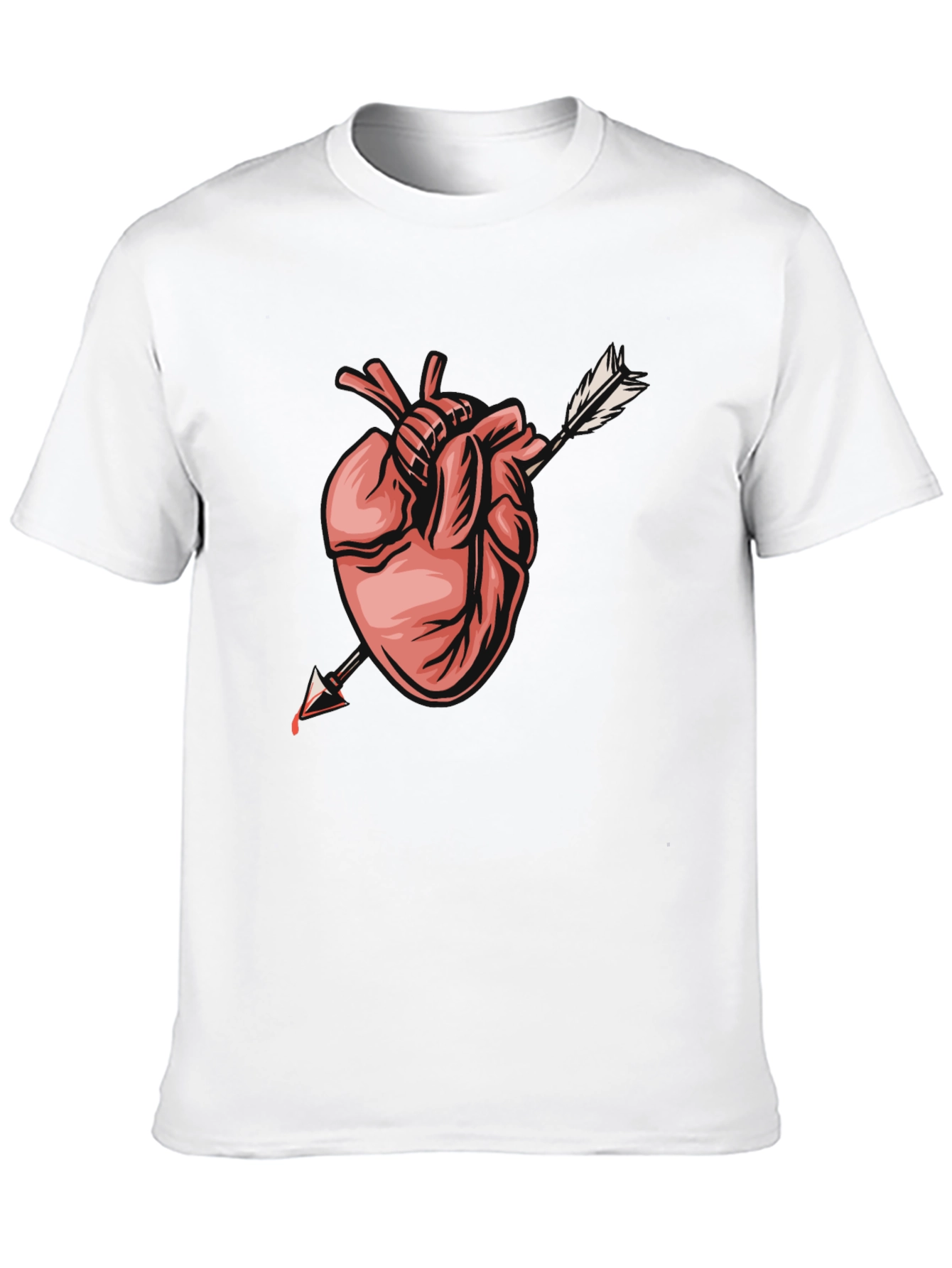 Anatomical Heart Arrow Graphic Tee - Trendy Black T-Shirt